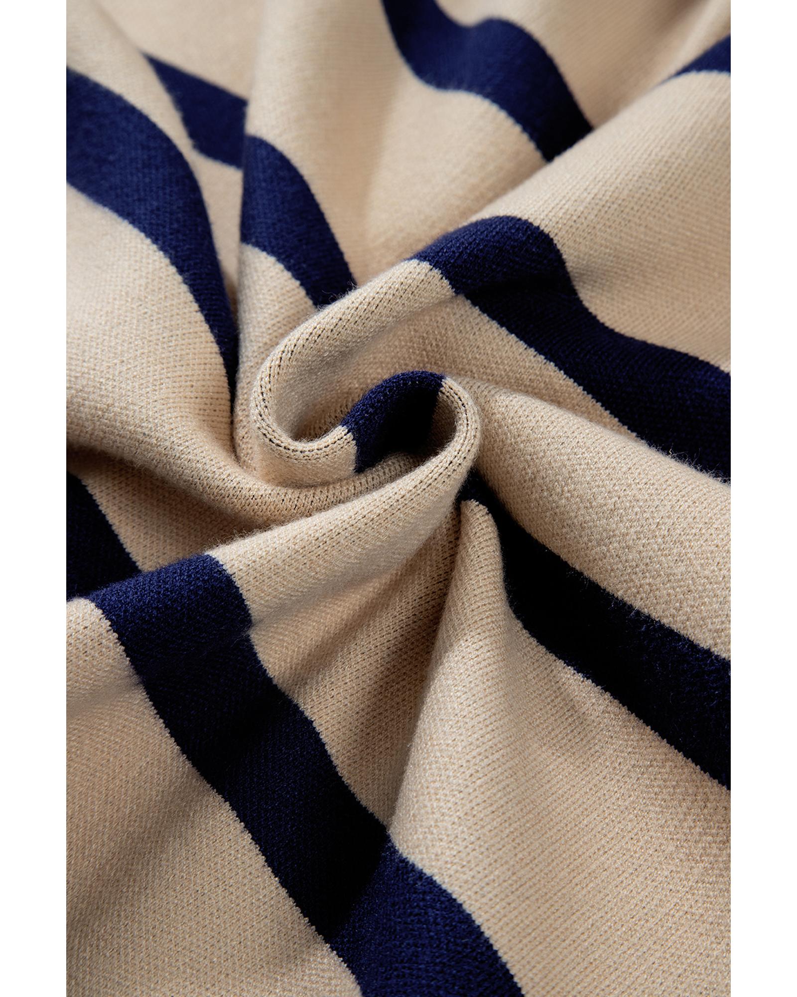 White Colorblock Drop Shoulder Buttoned Loose Cardigan - M