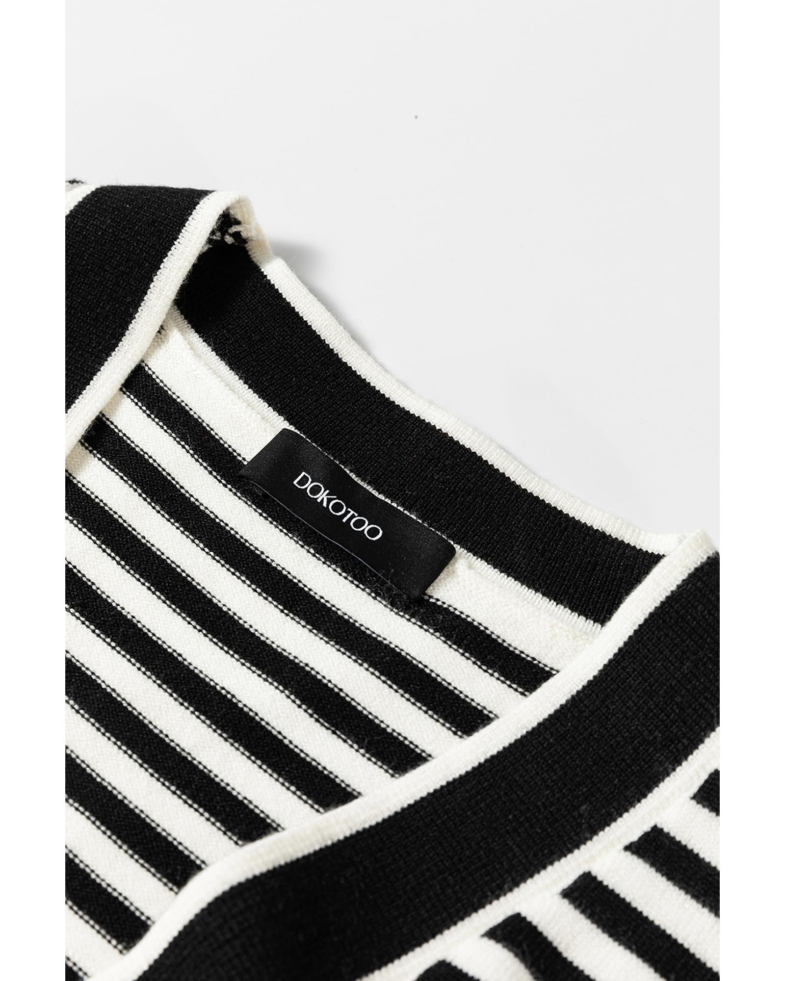 Black Stripe Long Sleeve Button up Tunic Cardigan - 2XL