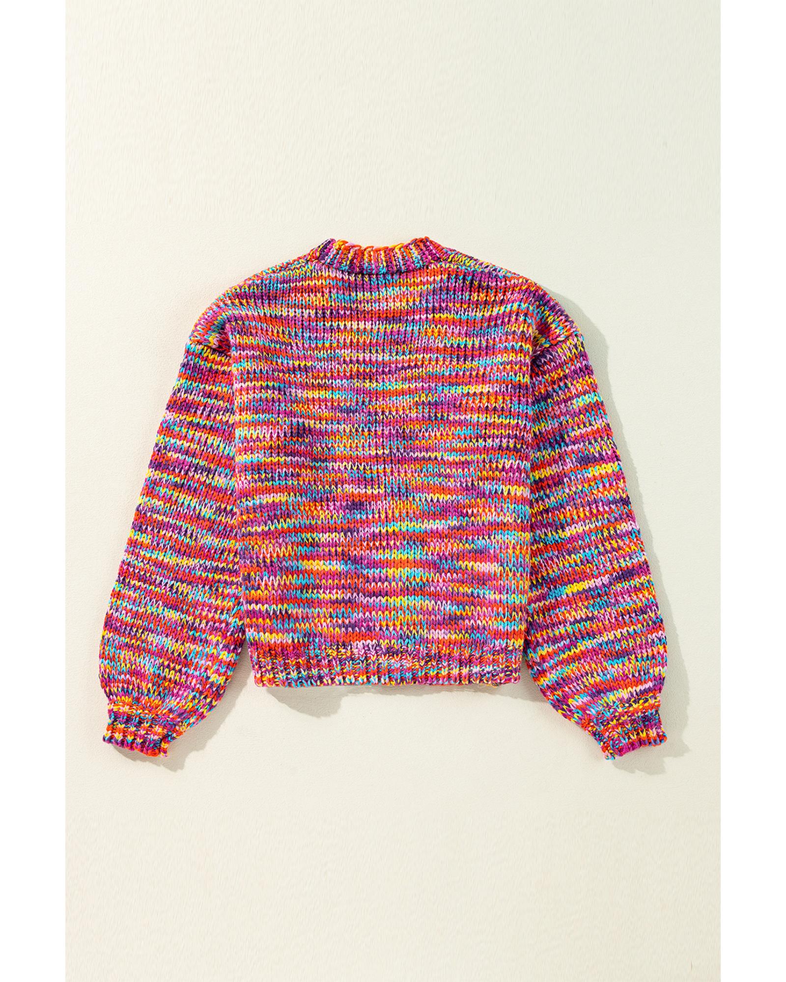 Pink Confetti Drop Shoulder Open Front Cardigan - XL