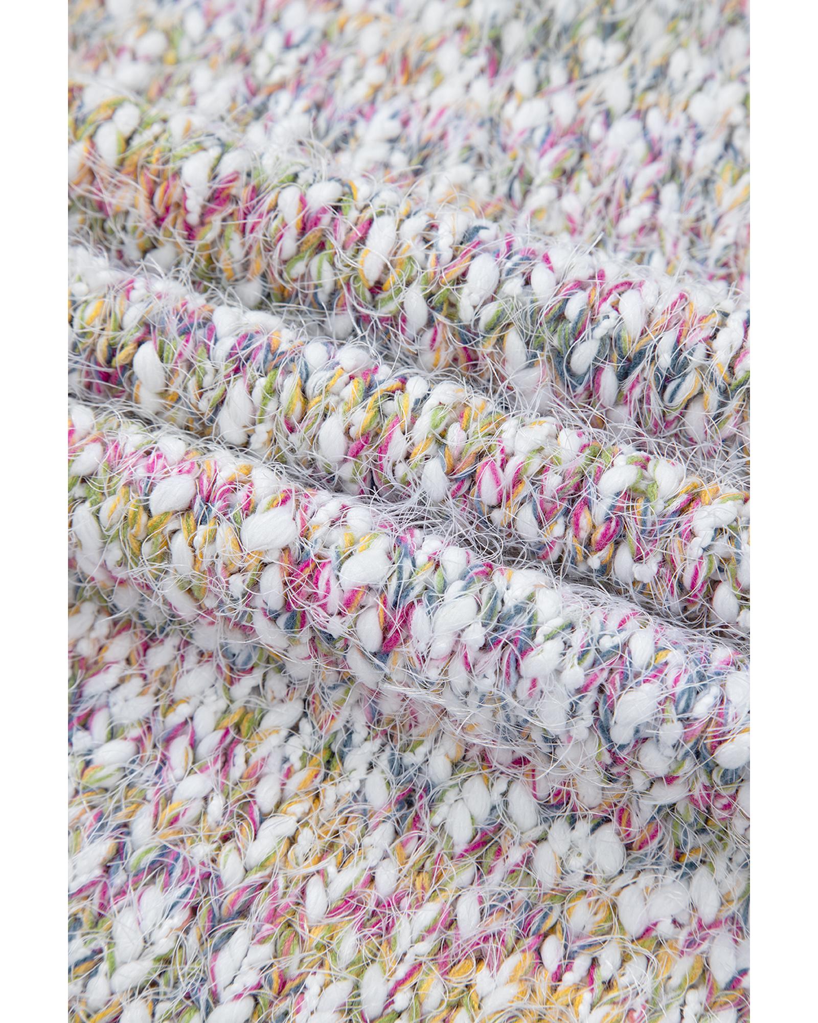 Yellow Multicolor Confetti Open Front Knit Cardigan - L