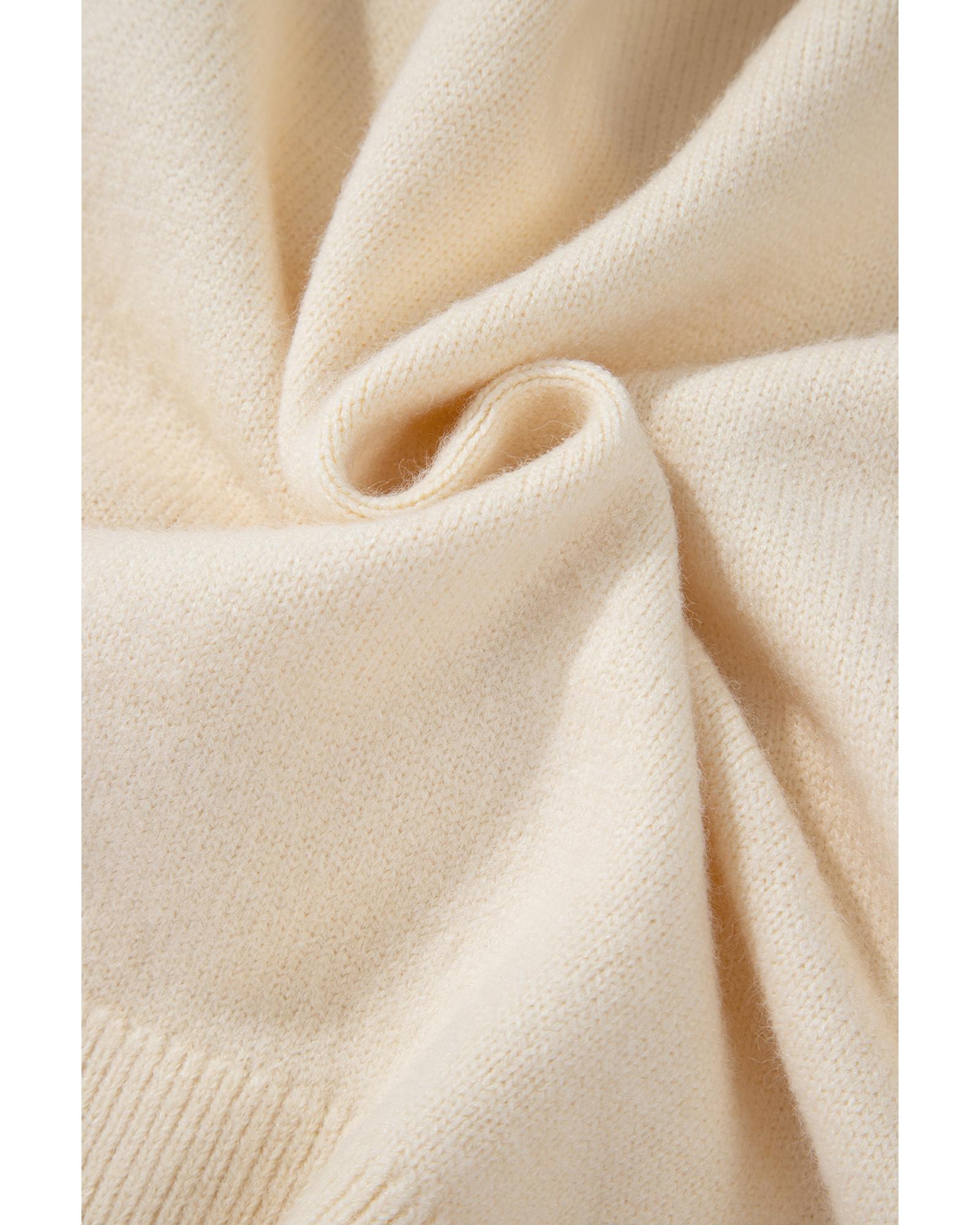Jet Stream Bowknot Front Loose V Neck Knitted Cardigan - L