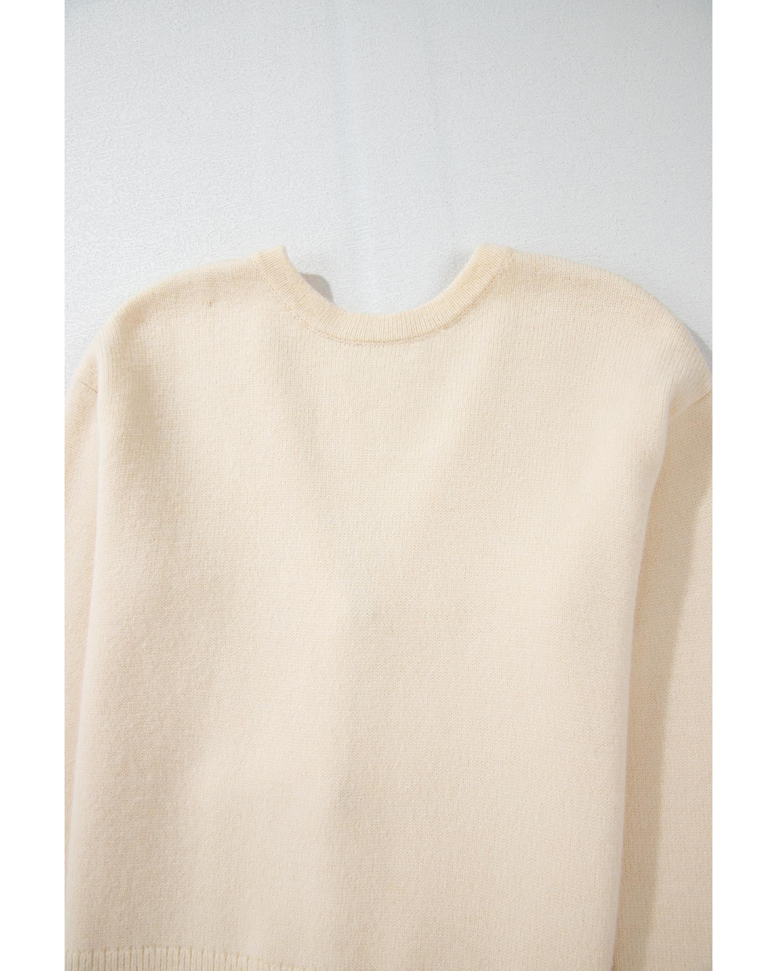 Jet Stream Bowknot Front Loose V Neck Knitted Cardigan - L