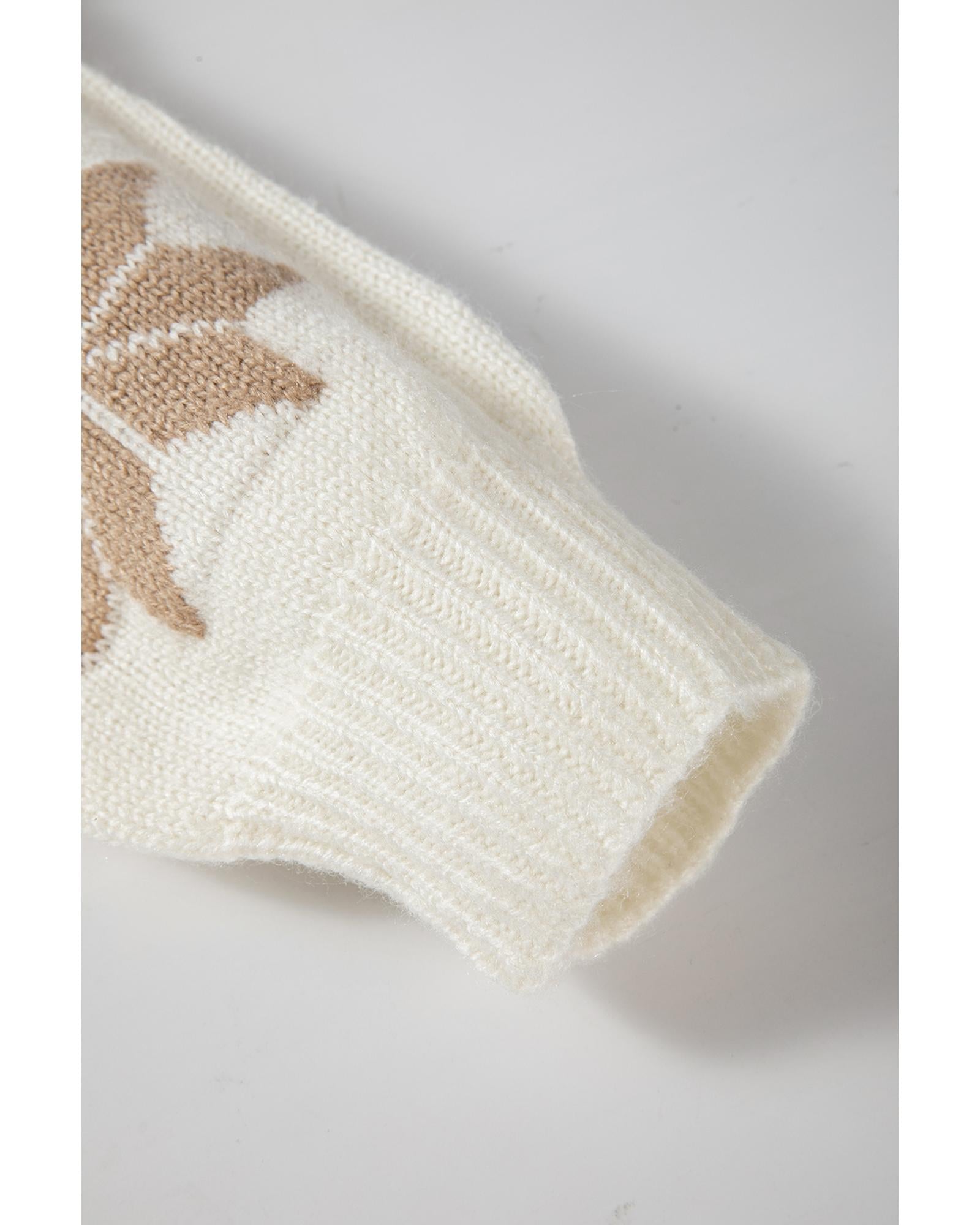 White Snowflake Christmas Tunic Sweater - L