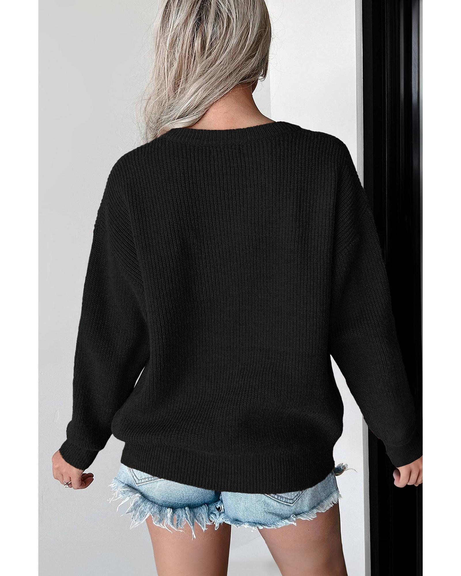 Black Hello Pumpkin Graphic Sweater - L