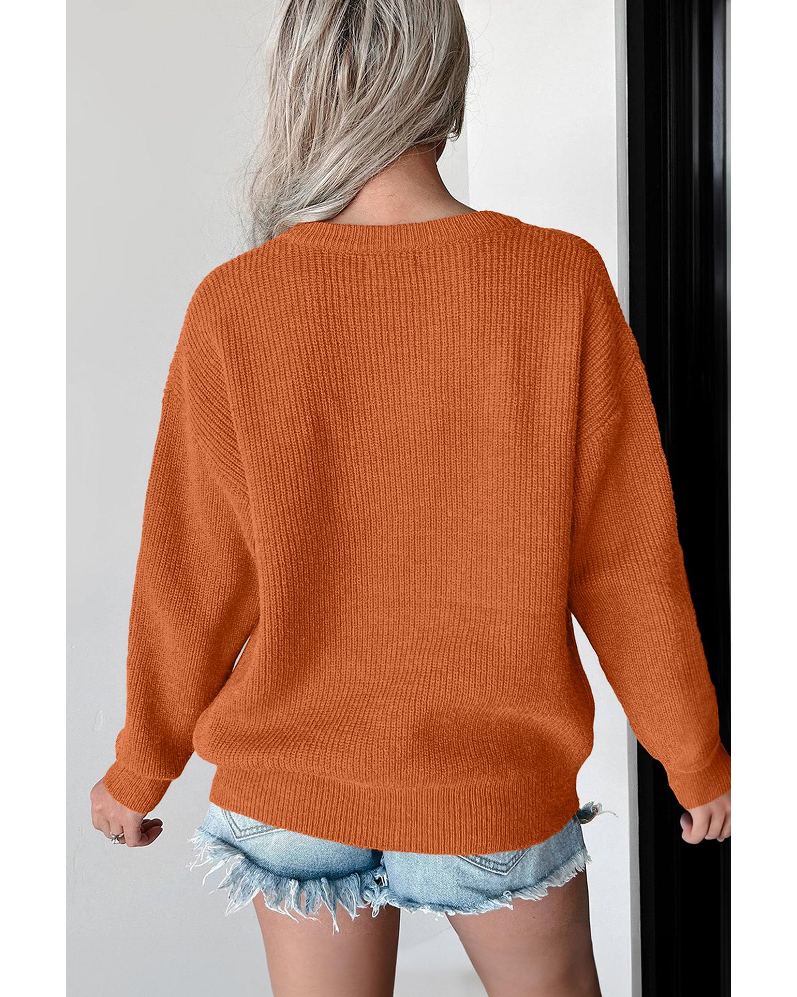 Flamingo Hello Pumpkin Graphic Sweater - M
