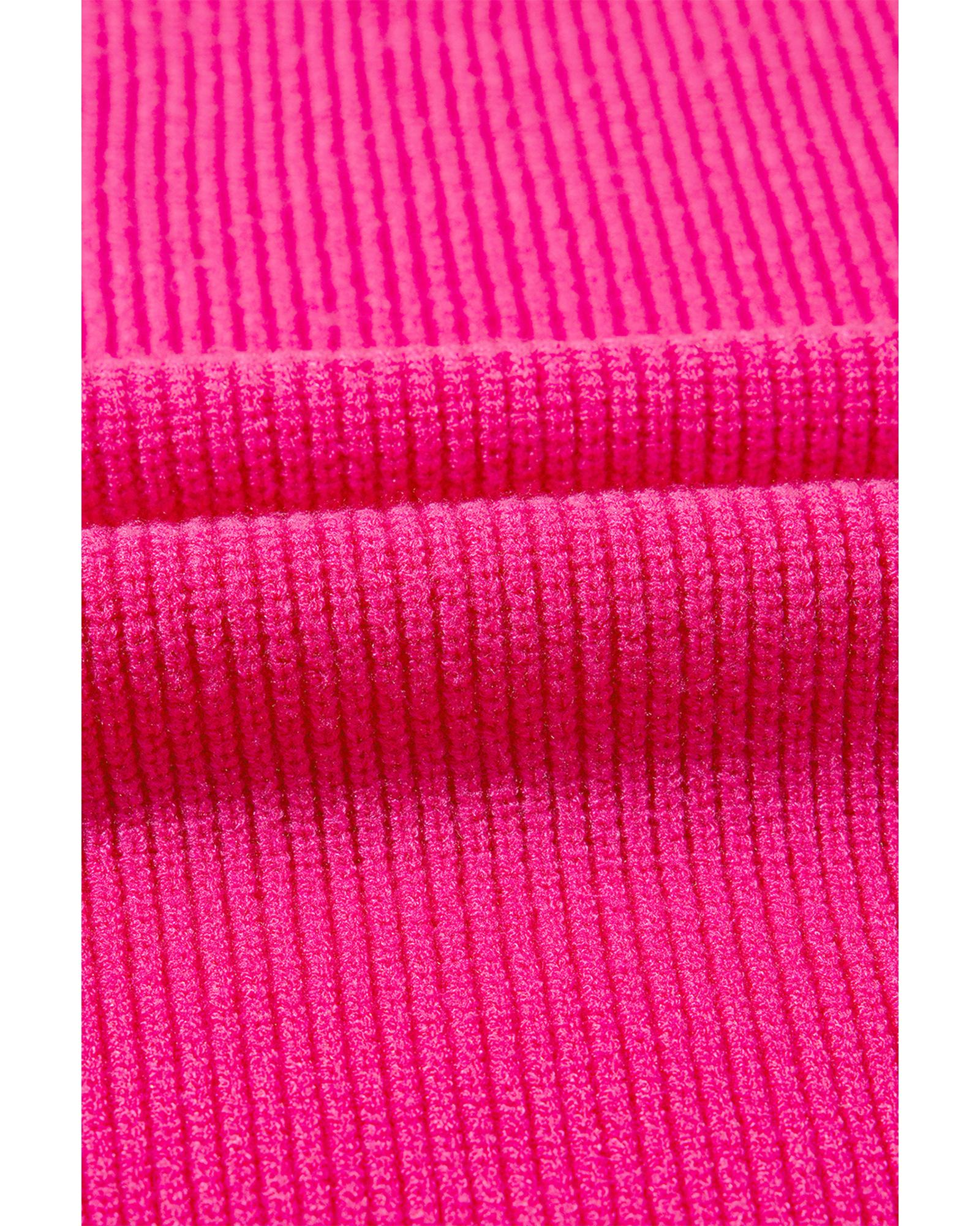 Rose Red Heart Shape Drop Shoulder Round Neck Sweater - L