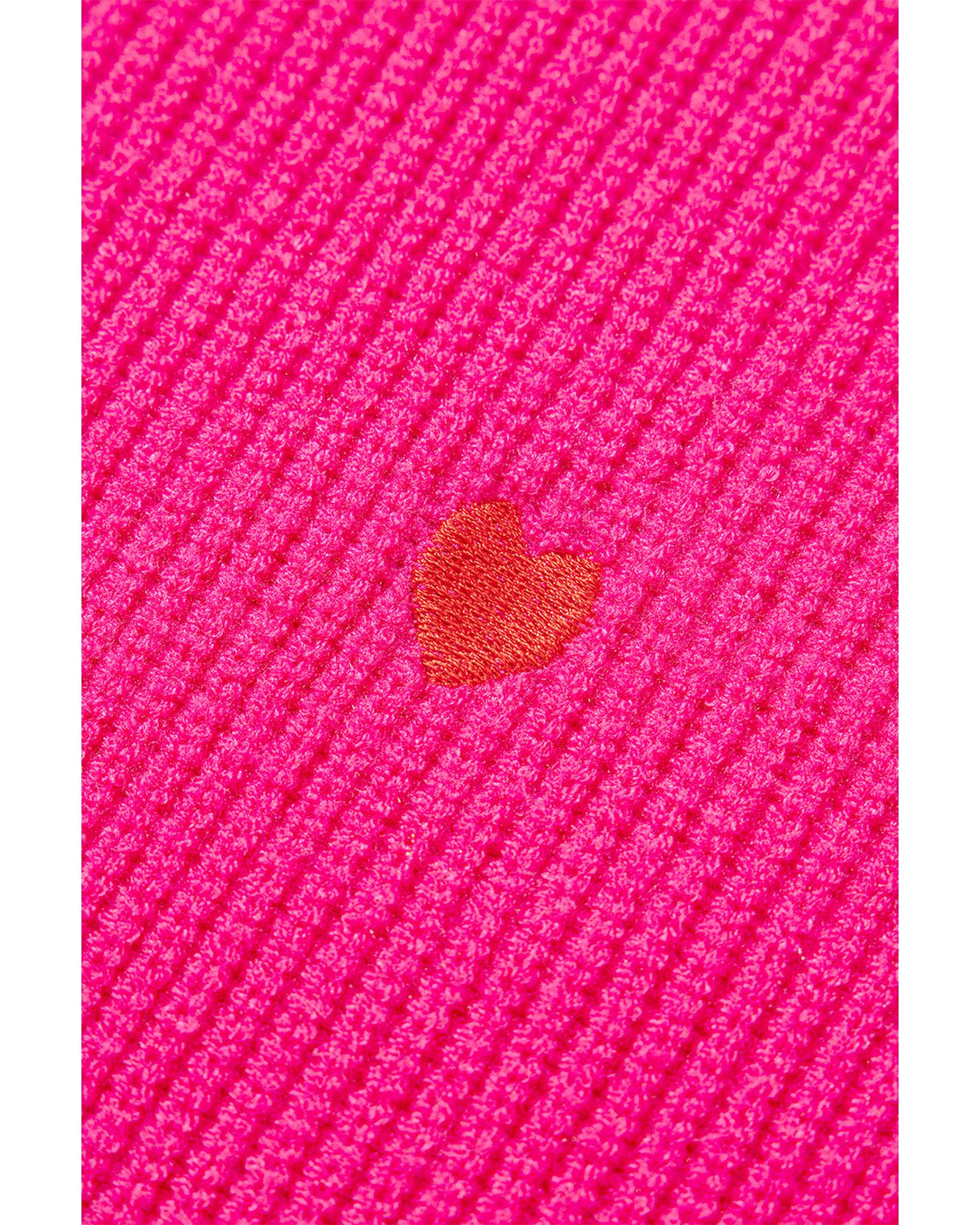 Rose Red Heart Shape Drop Shoulder Round Neck Sweater - S