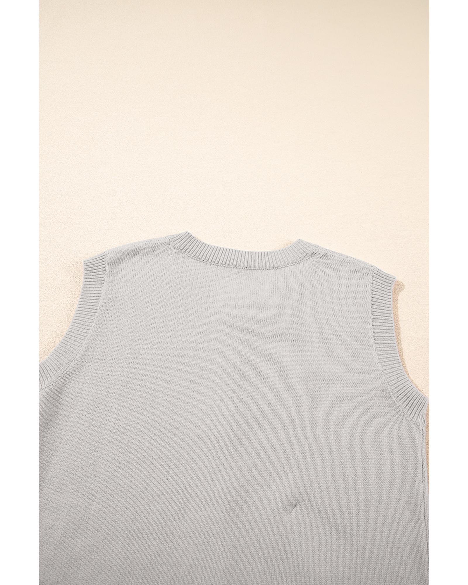 Jet Stream Button Up O Neck Sweater Vest - XL