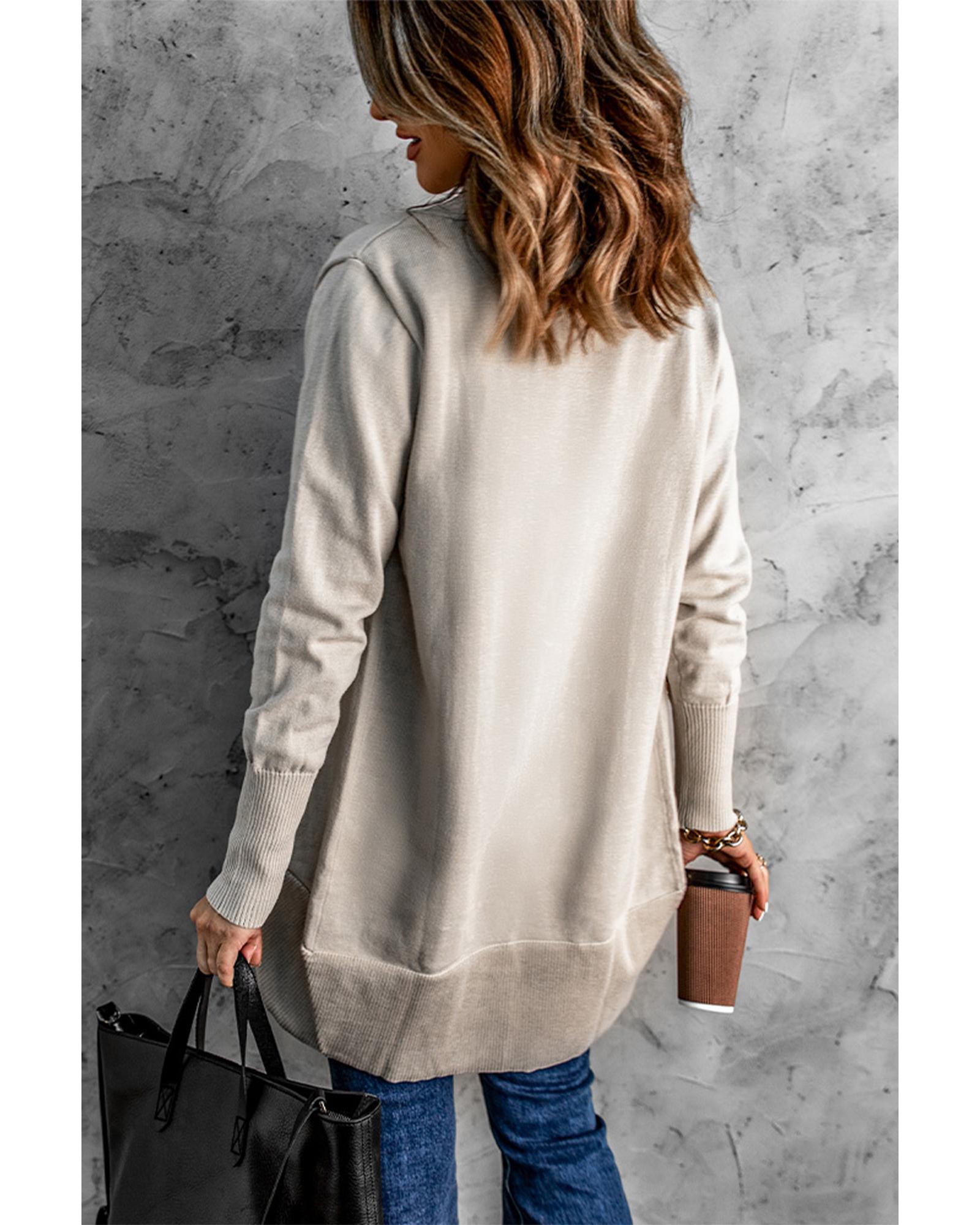 Azura Exchange Khaki Super Soft Long Sleeve Open Cardigan - 2XL