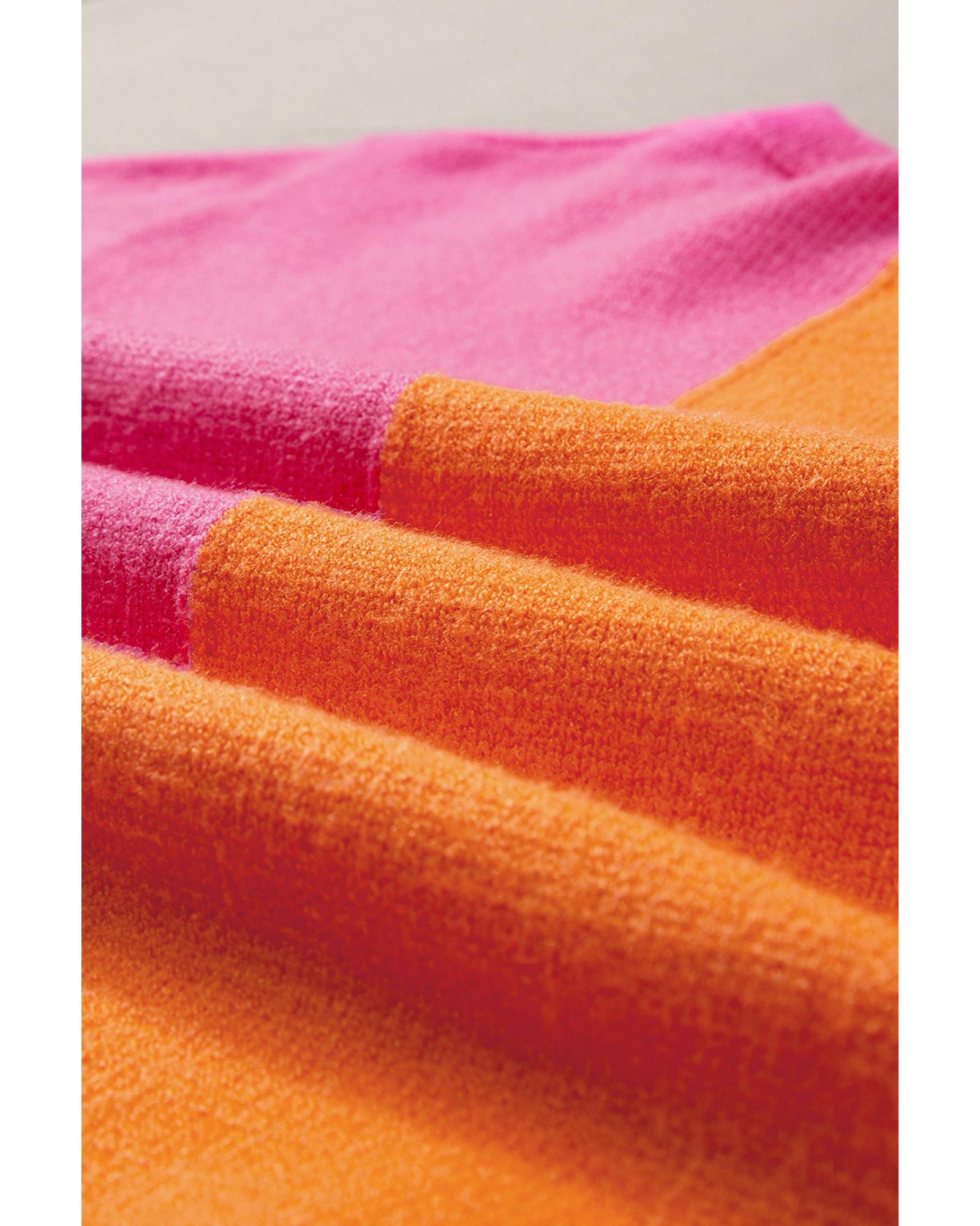 Flamingo 2-tone Color Block Knit Cap Sleeve Sweater Top - XL