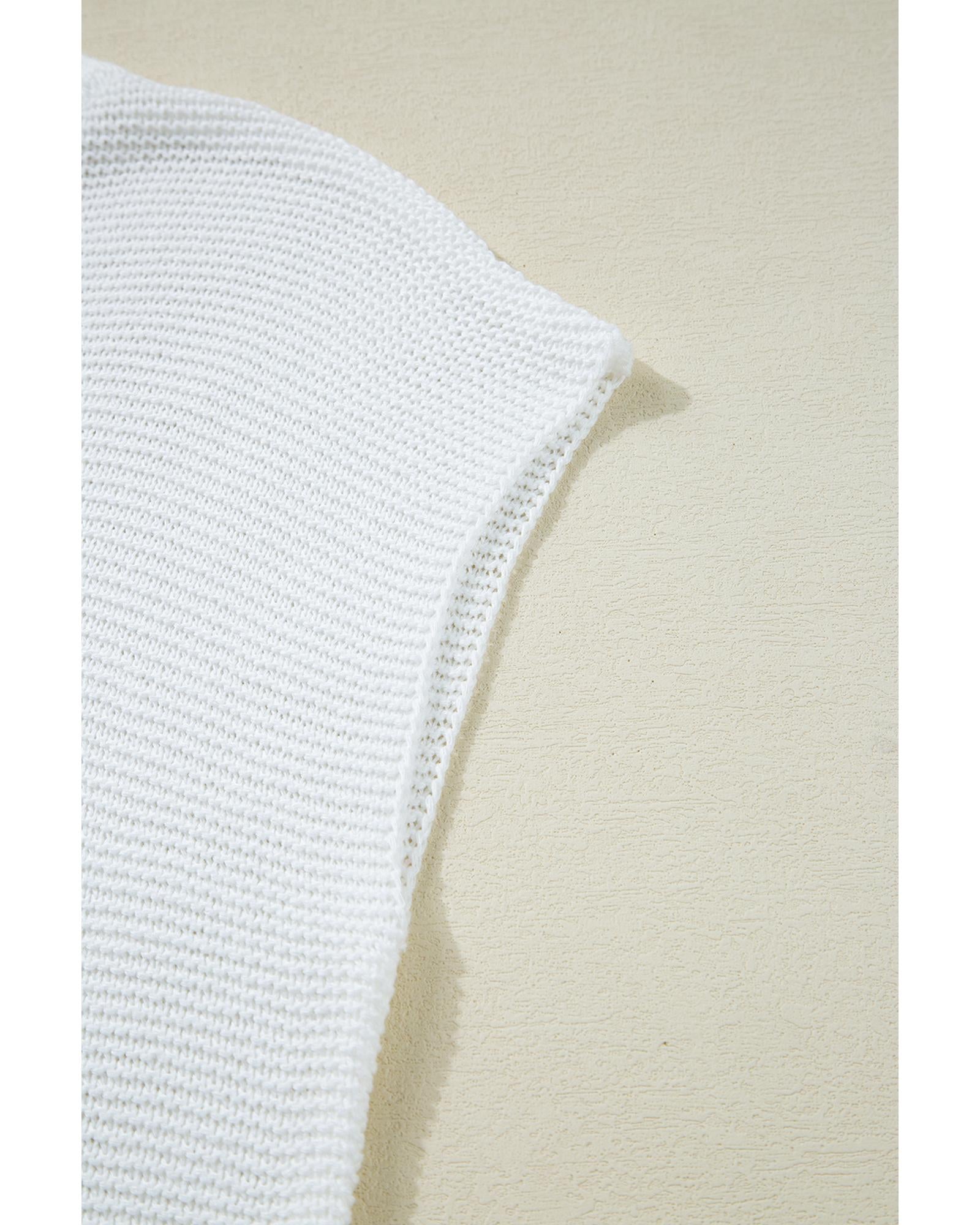 Jet Stream Solid Color Sweater Tee with Side Slits - M