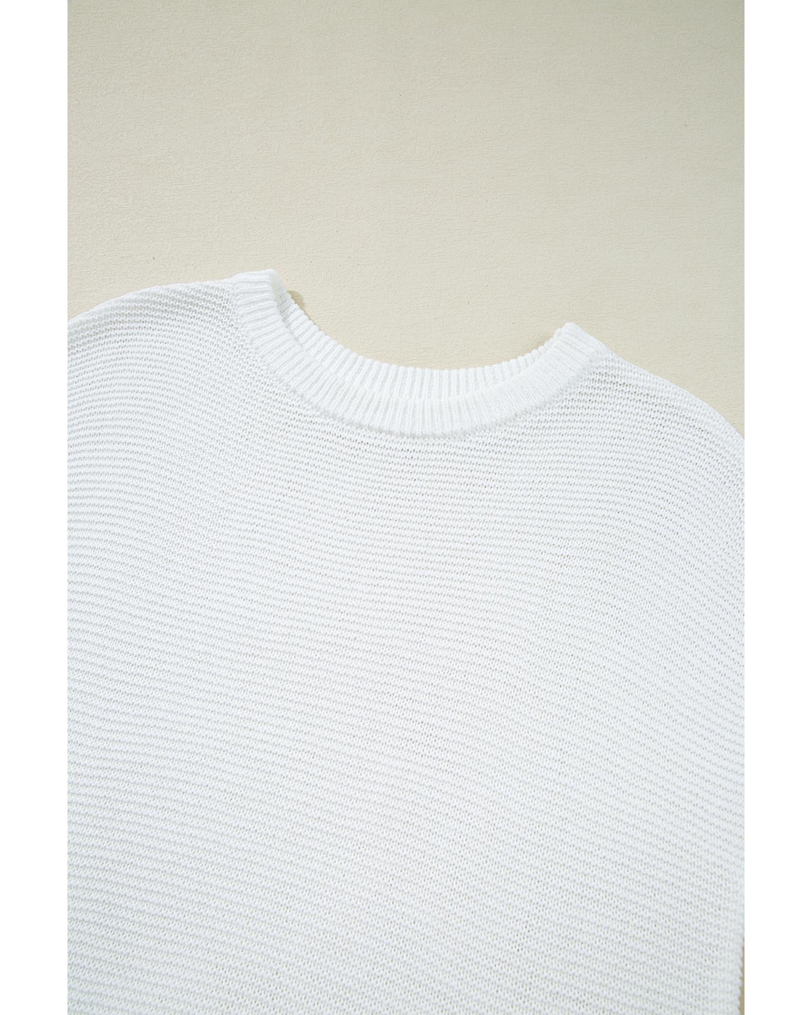 Jet Stream Solid Color Sweater Tee with Side Slits - M