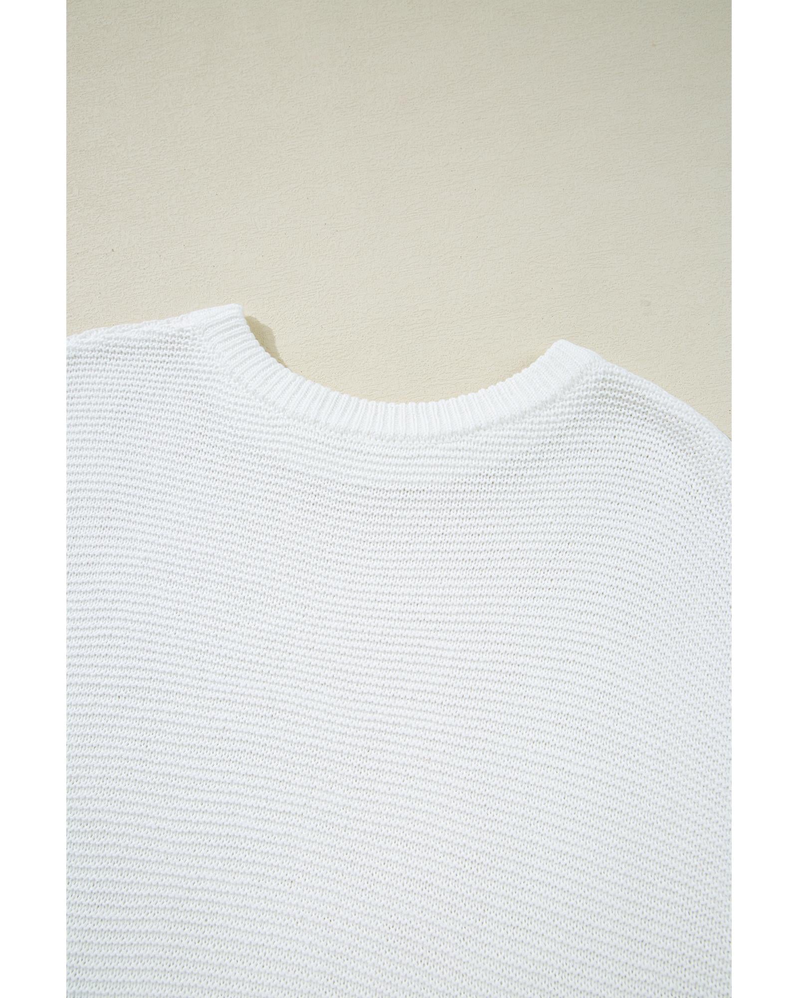 Jet Stream Solid Color Sweater Tee with Side Slits - M