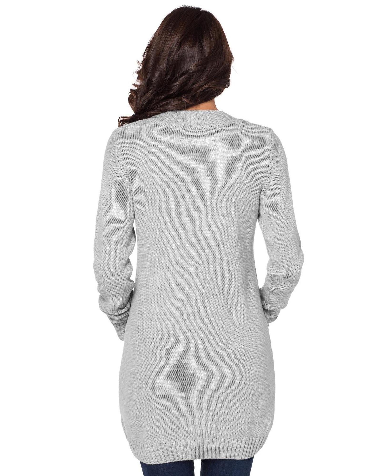 Gray Front Pocket and Buttons Closure Cardigan - M