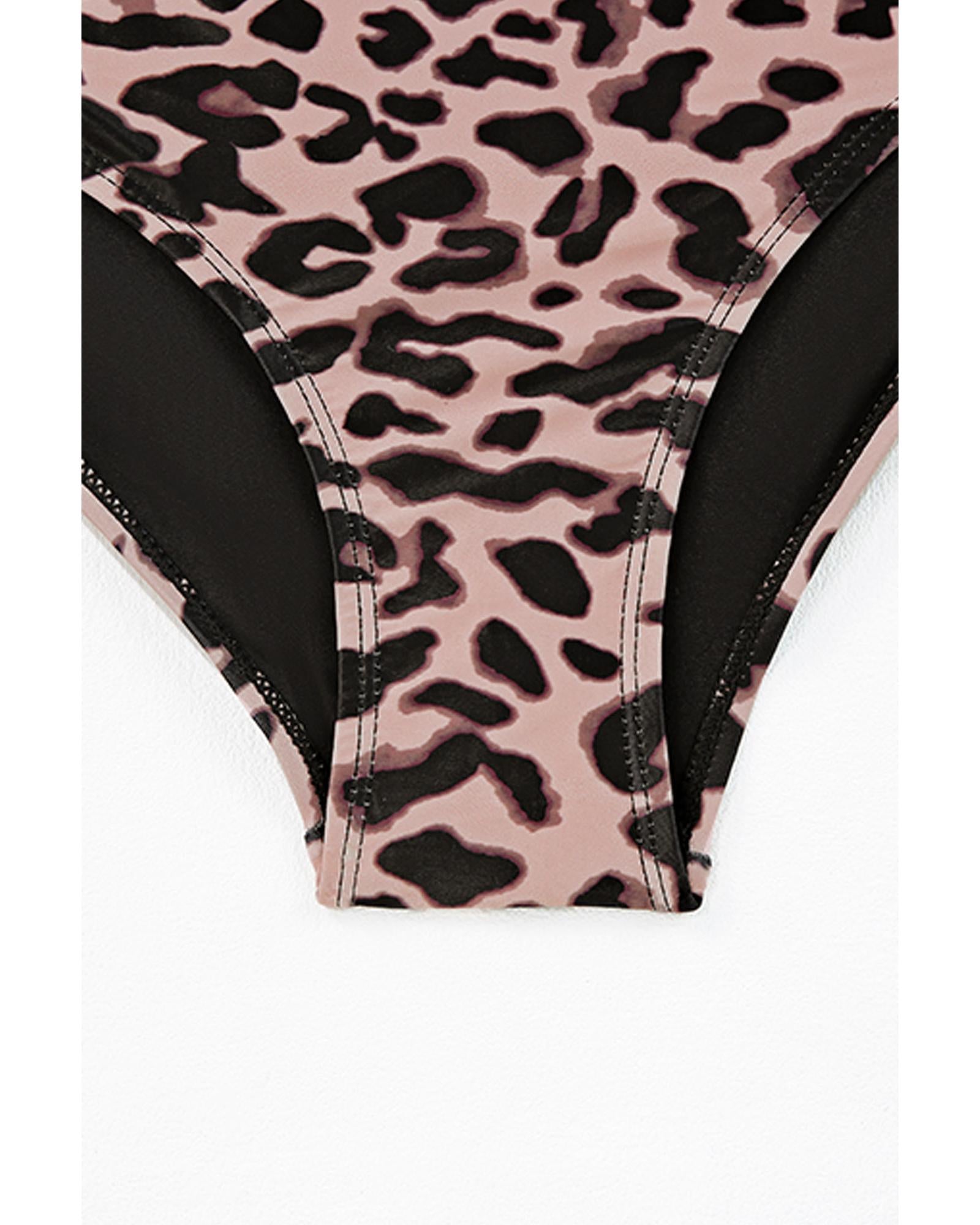 Black Square Neck Sleeveless Fashion Print Tankini Set - L