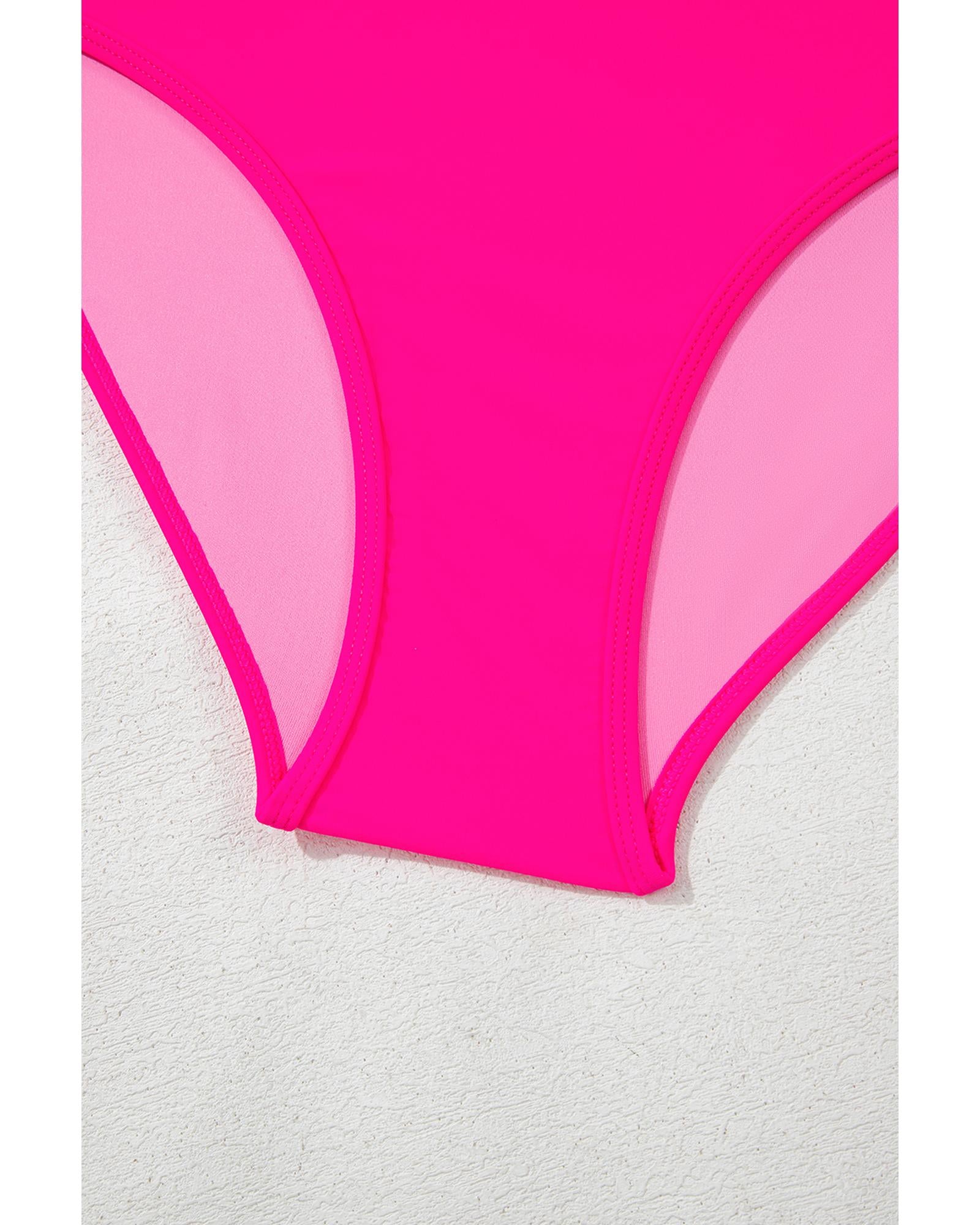 Bonbon Ruched Tummy Control Tankini 2pcs Swimsuit - M