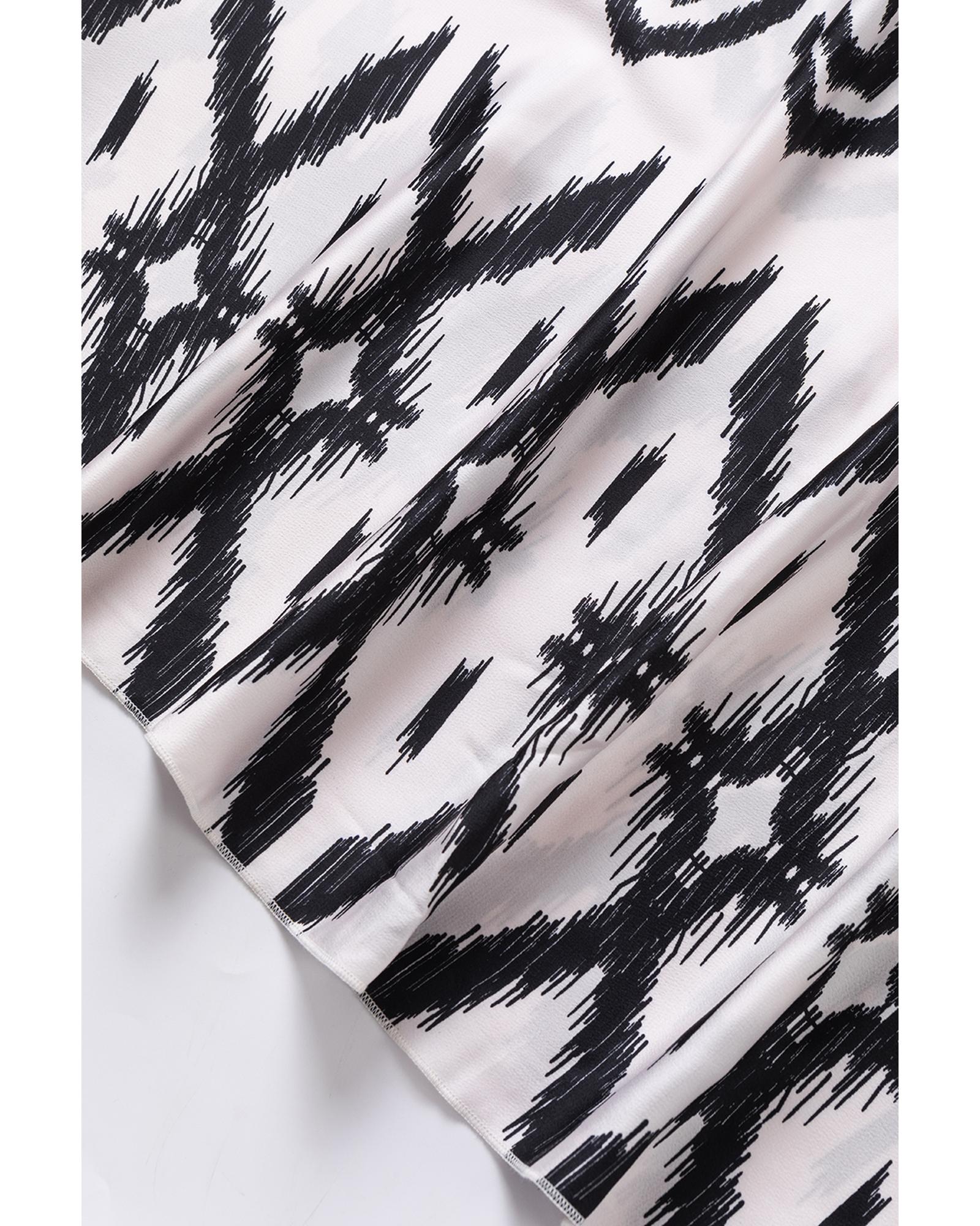 Black Western  Aztec Printed Fashion Vacation Sundress - M