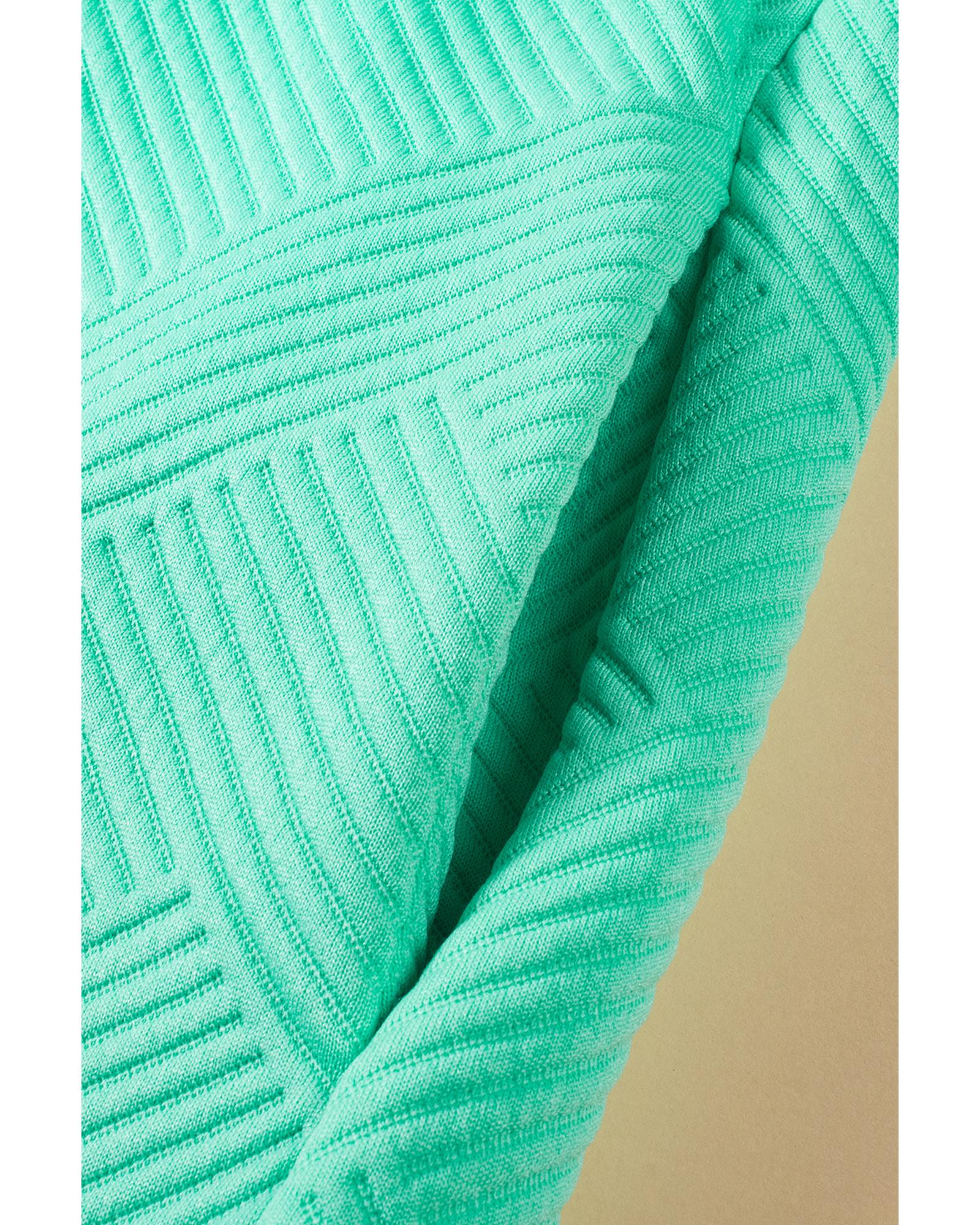 Mint Green Textured Cap Sleeve T Shirt Dress - S