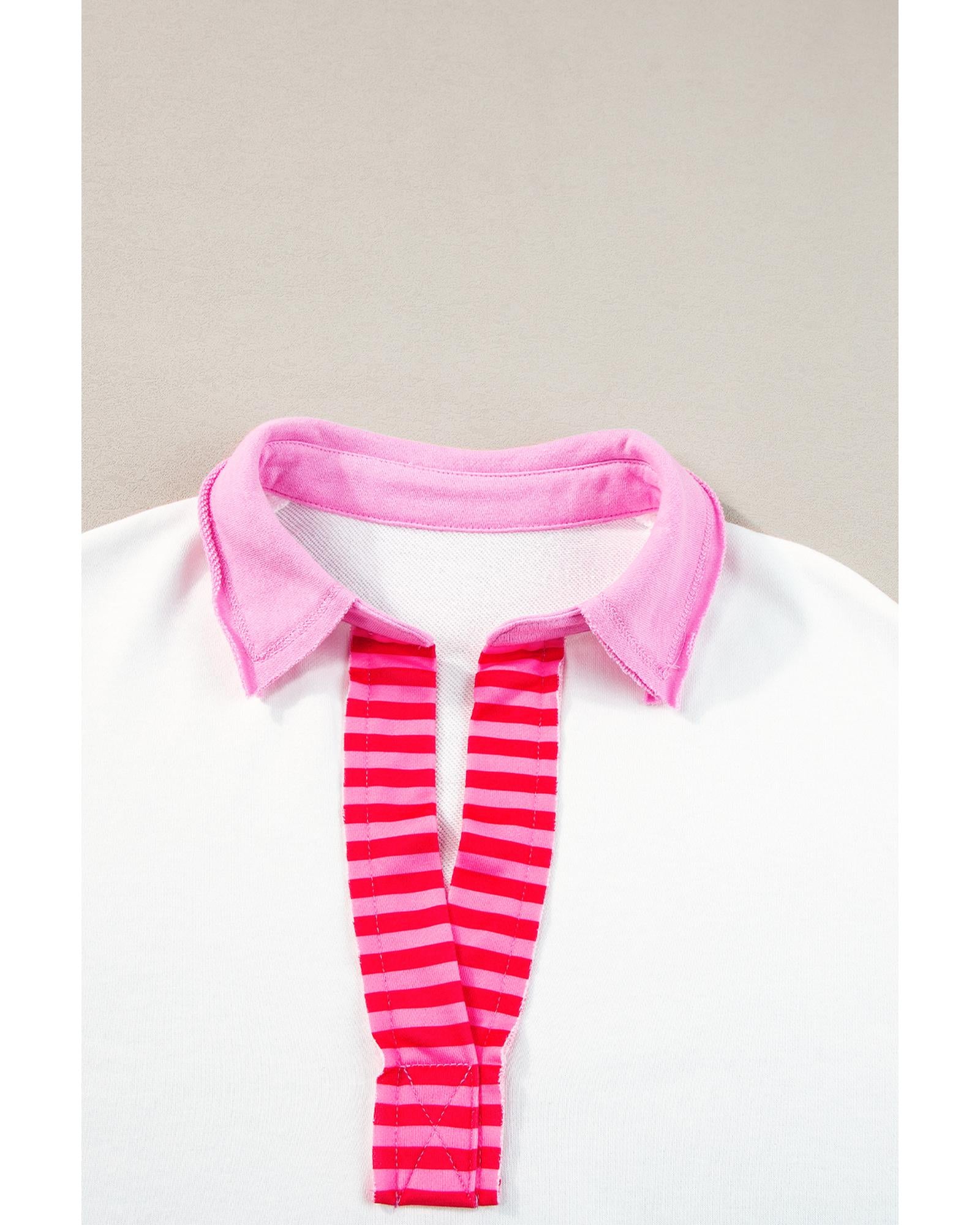 White Stripe Colorblock Patchwork Short Sleeve T Shirt Dress - XL