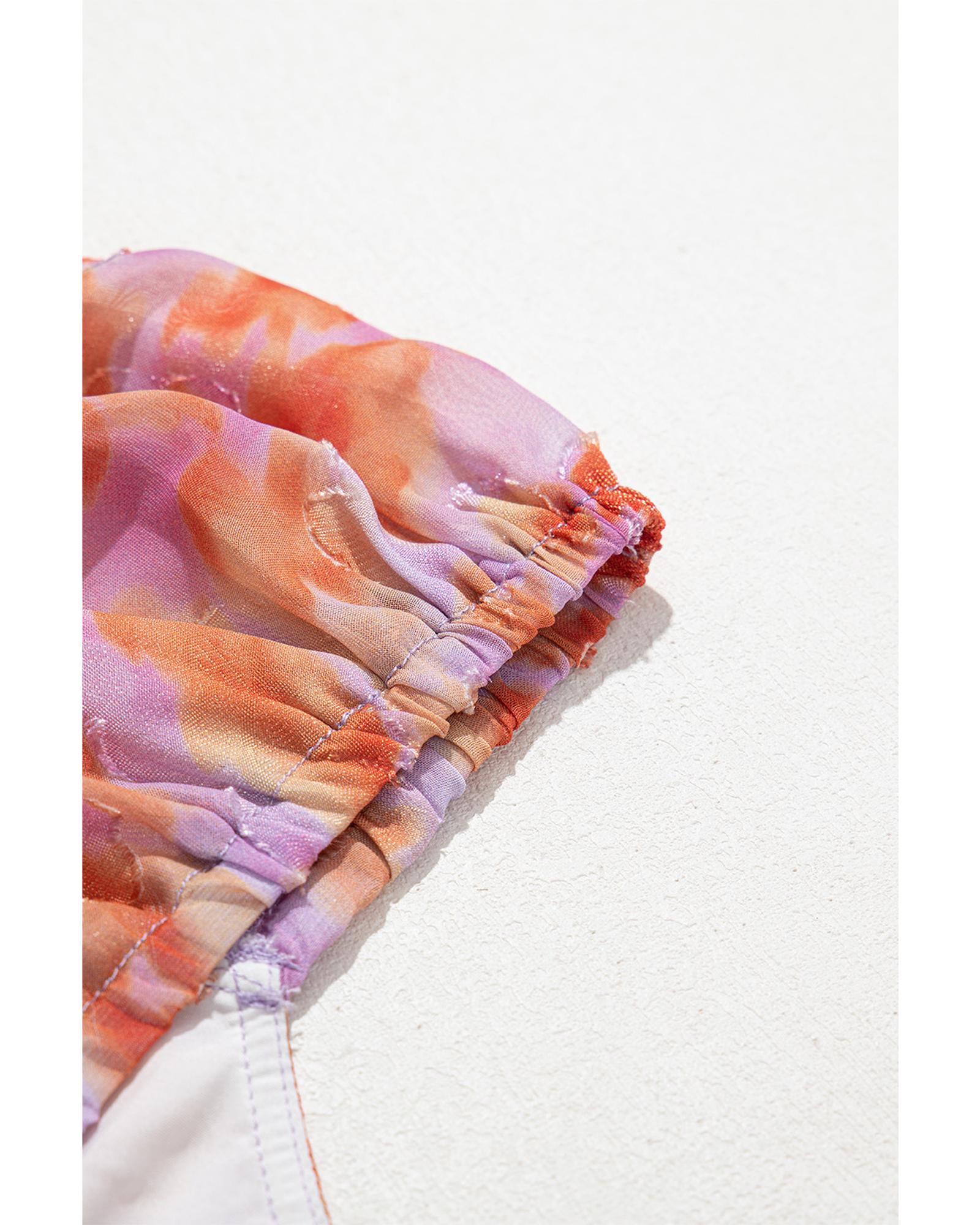 Rose Floral Print Square Neck High Waist Mini Dress - XL