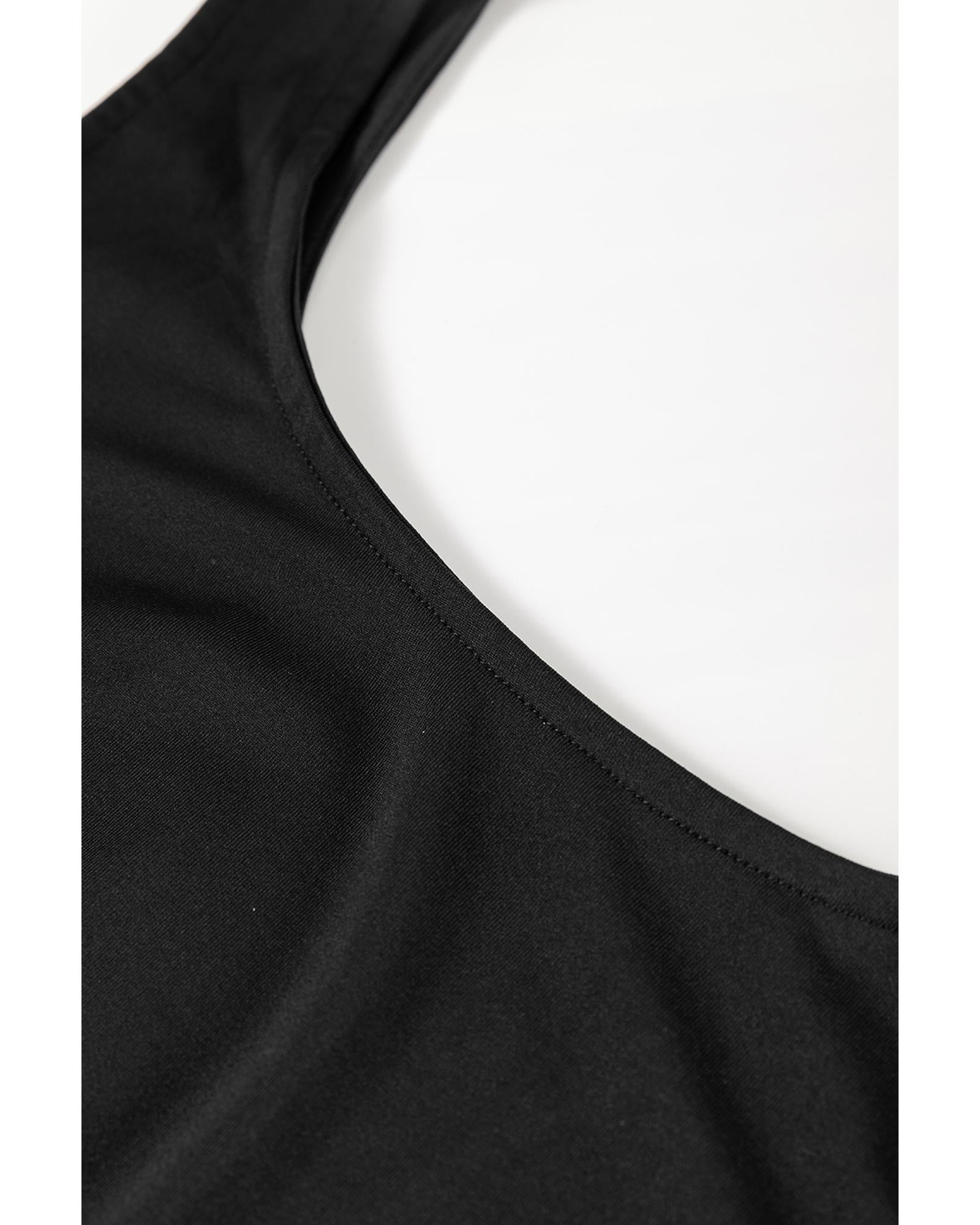 Black Sleeveless Scoop Neck Flared Split Midi Dress - XL