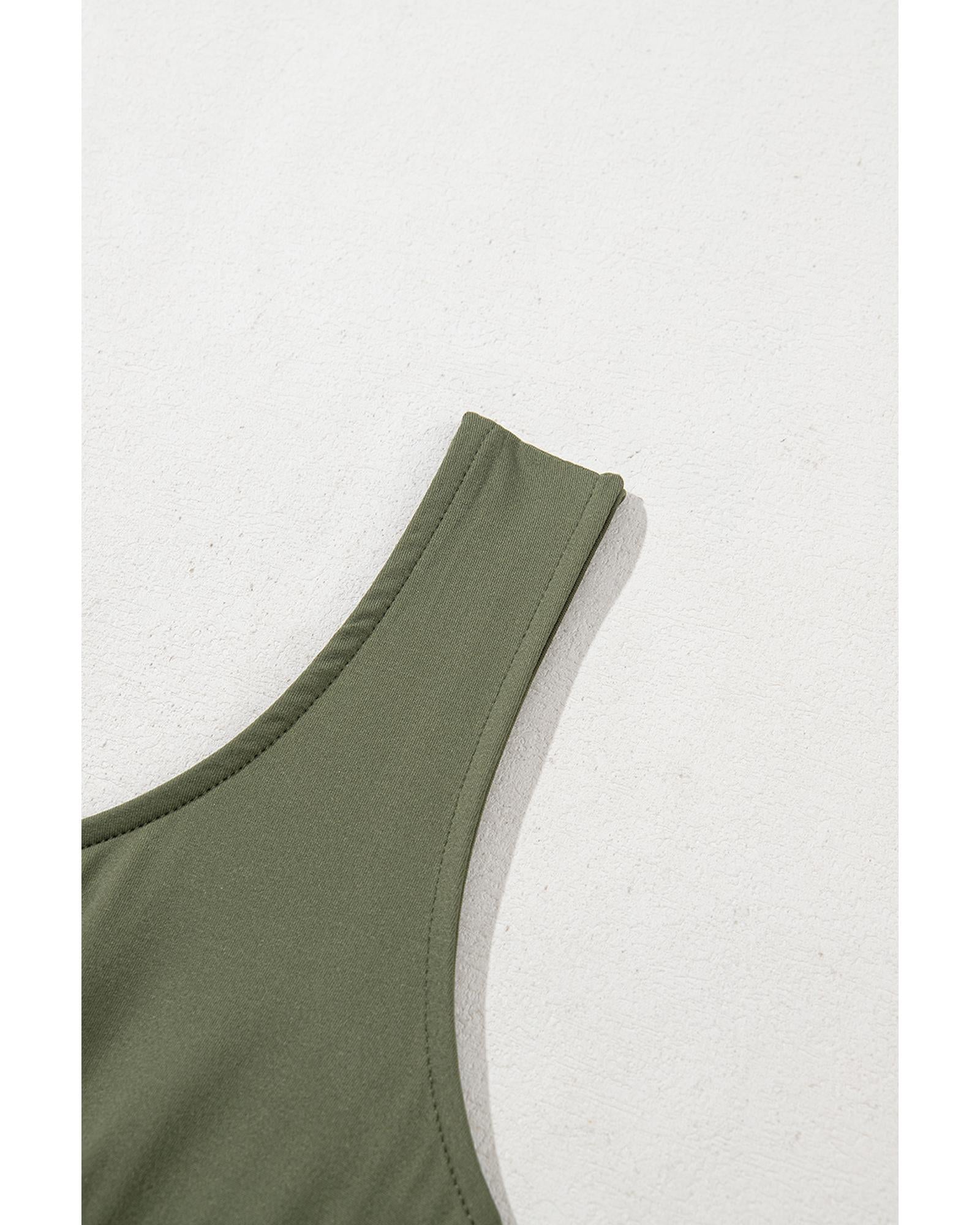 Four Leaf Clover Sleeveless Scoop Neck Flared Split Midi Dress - L