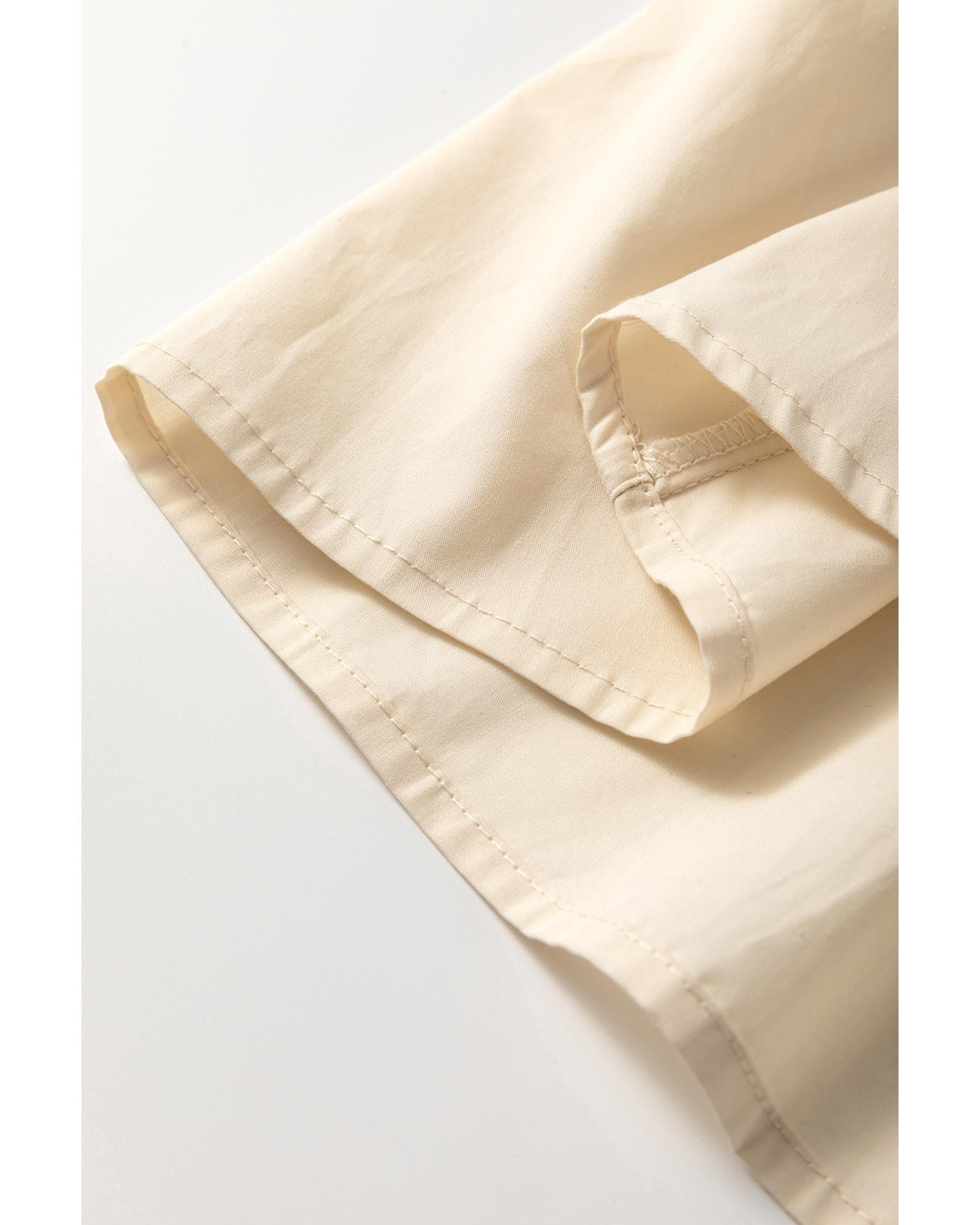 Khaki Stripe Two-in-one Collared Cap Sleeve Patchwork Loose Mini Dress - XL