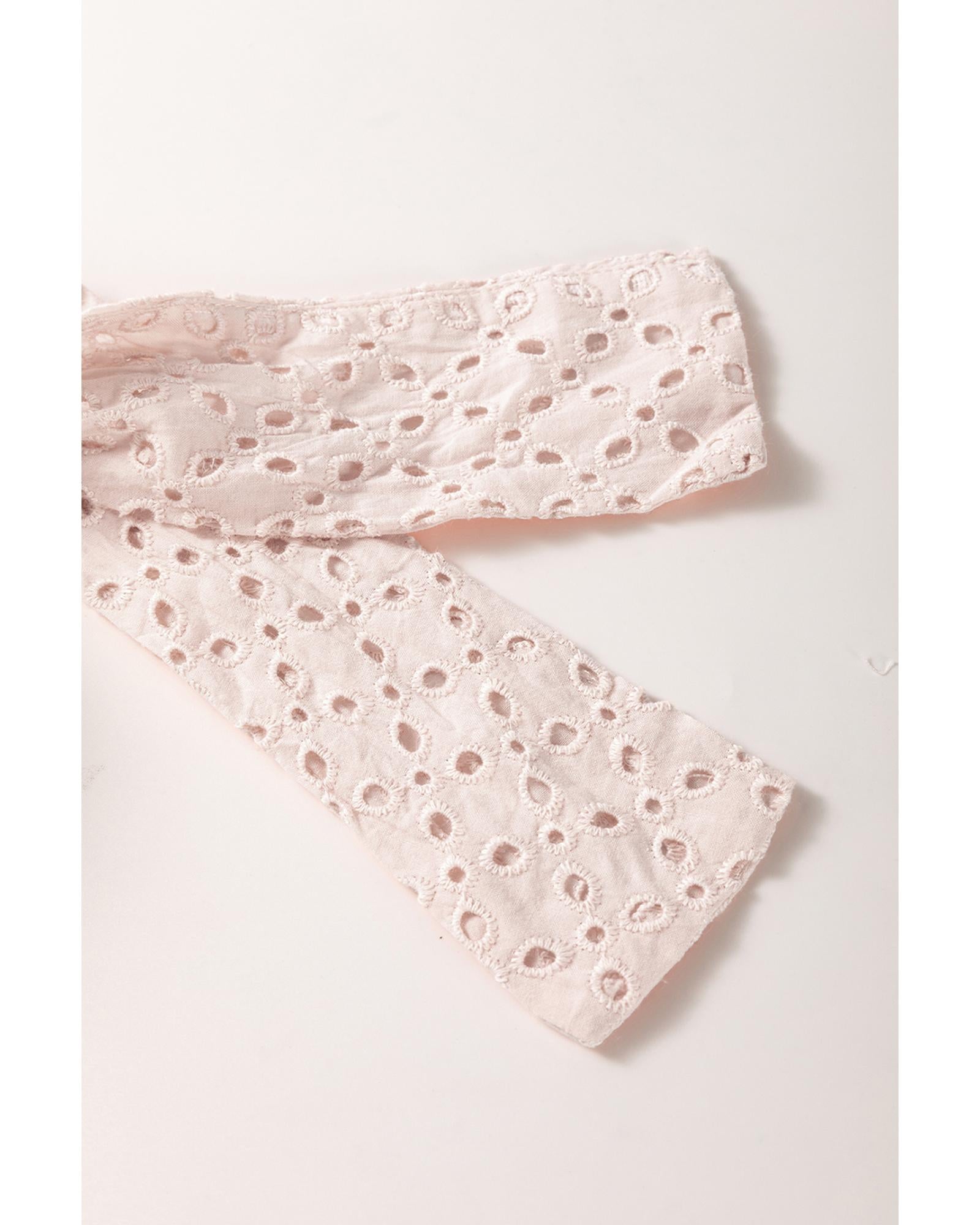 Delicacy Embroidered Eyelets Ruffled Hem Sleeveless Mini Dress - L