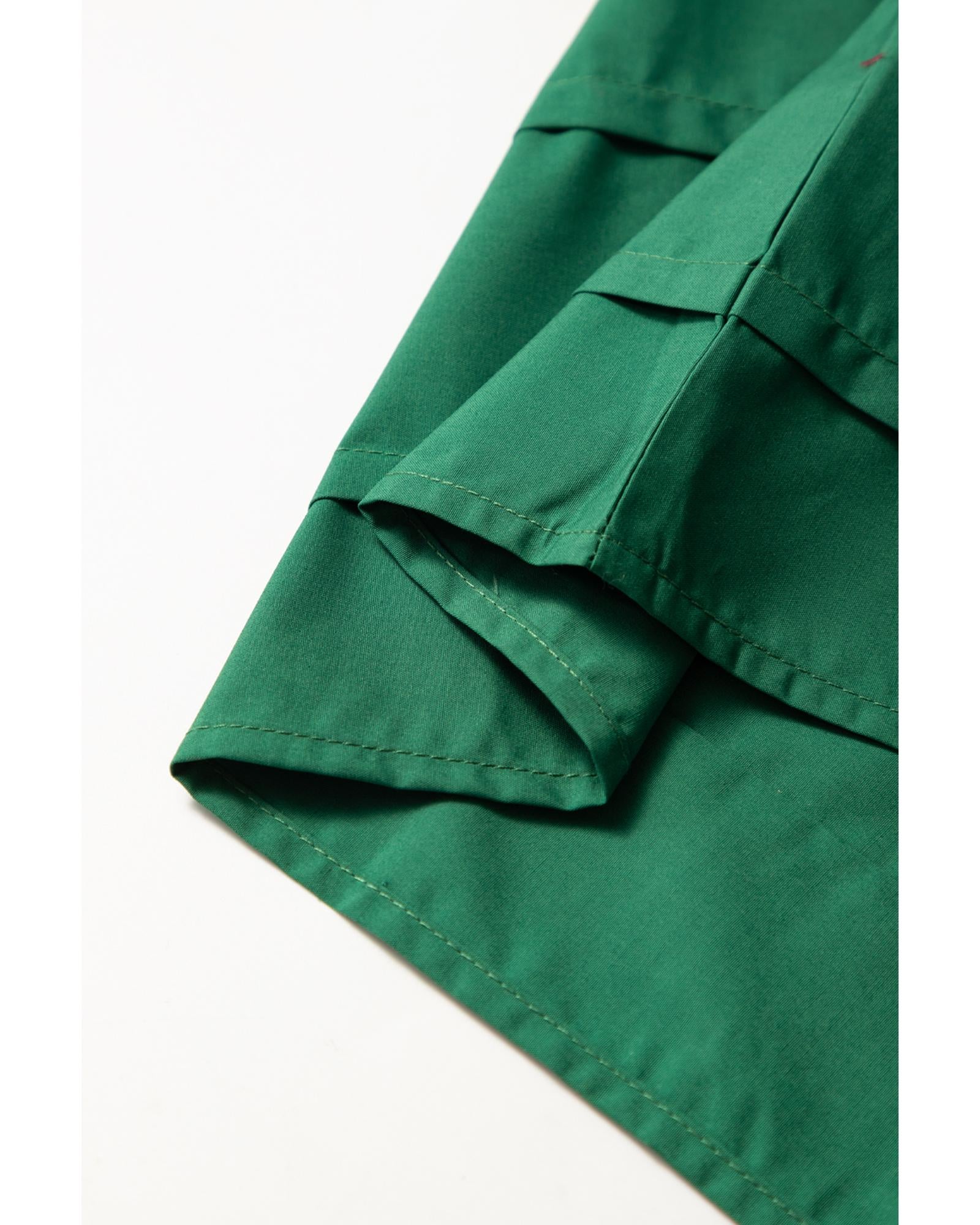 Green Stripe Woven Ruffled Sleeveless Mini Dress - L