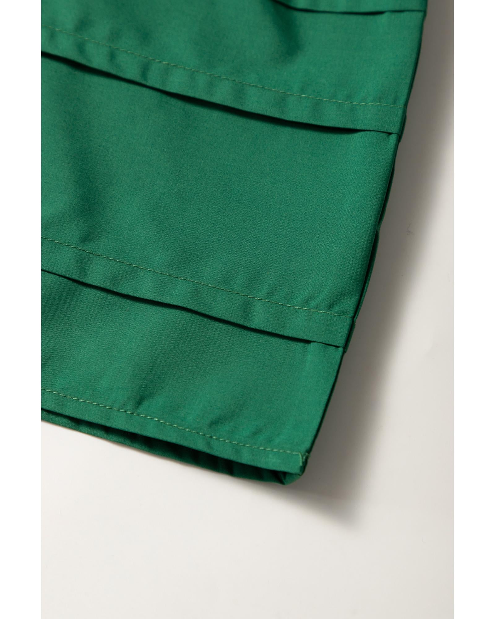 Green Stripe Woven Ruffled Sleeveless Mini Dress - L