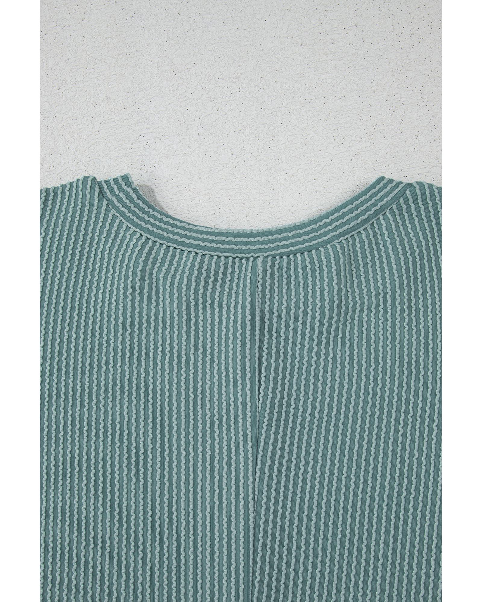 Canton Corded Ruffle Sleeve Crew Neck Shift Dress - S