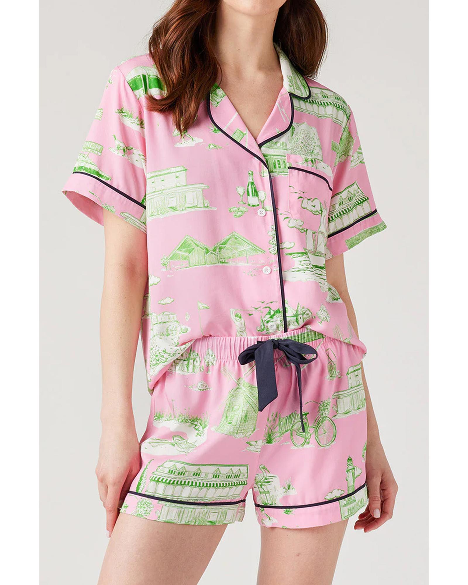 Pink Holiday Resort Short 2pcs Pajama Set - XL