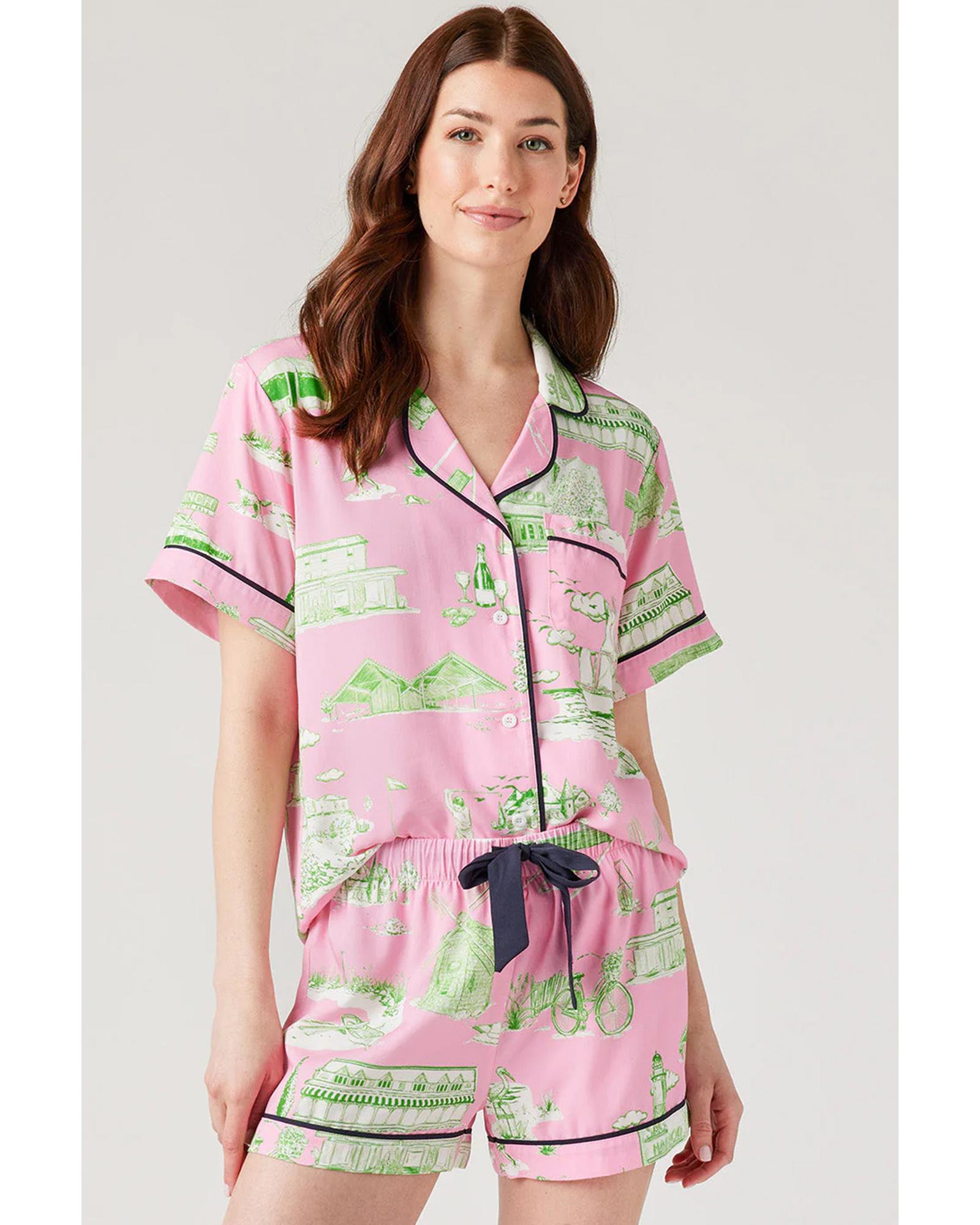 Pink Holiday Resort Short 2pcs Pajama Set - XL