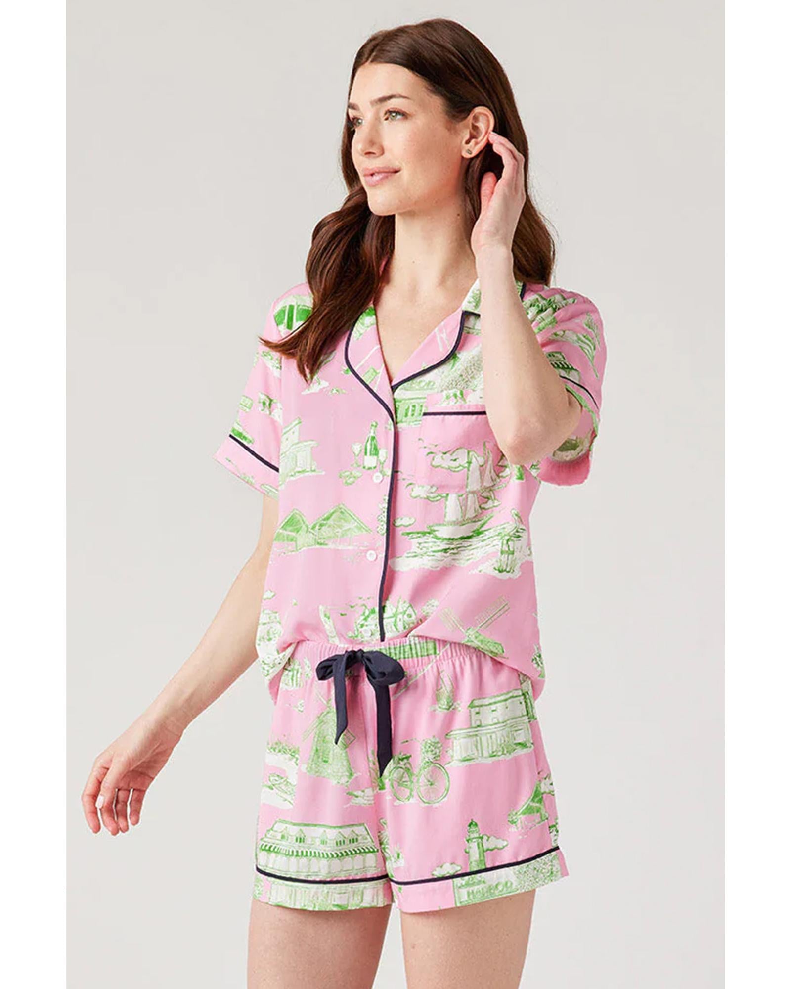 Pink Holiday Resort Short 2pcs Pajama Set - XL