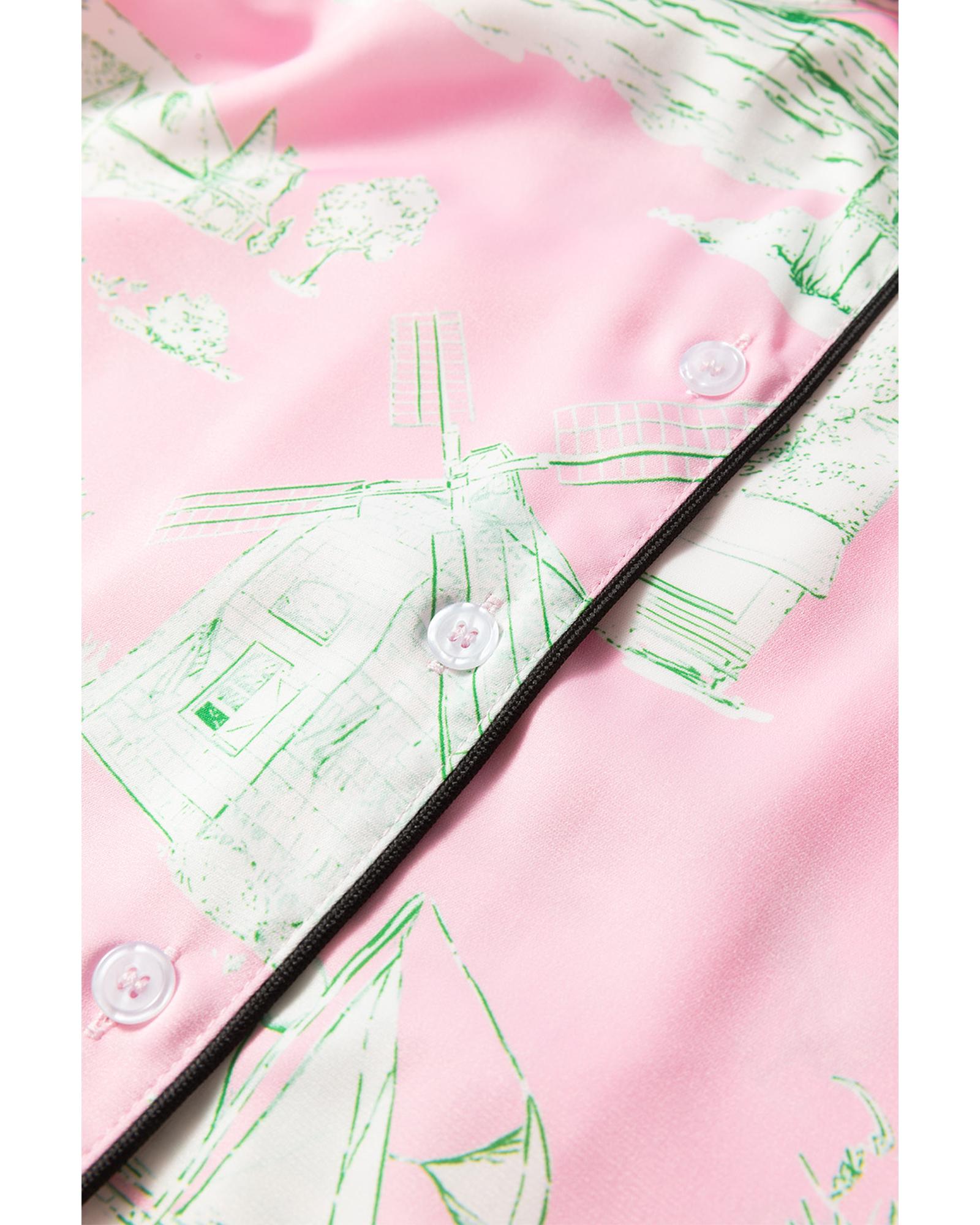 Pink Holiday Resort Short 2pcs Pajama Set - XL