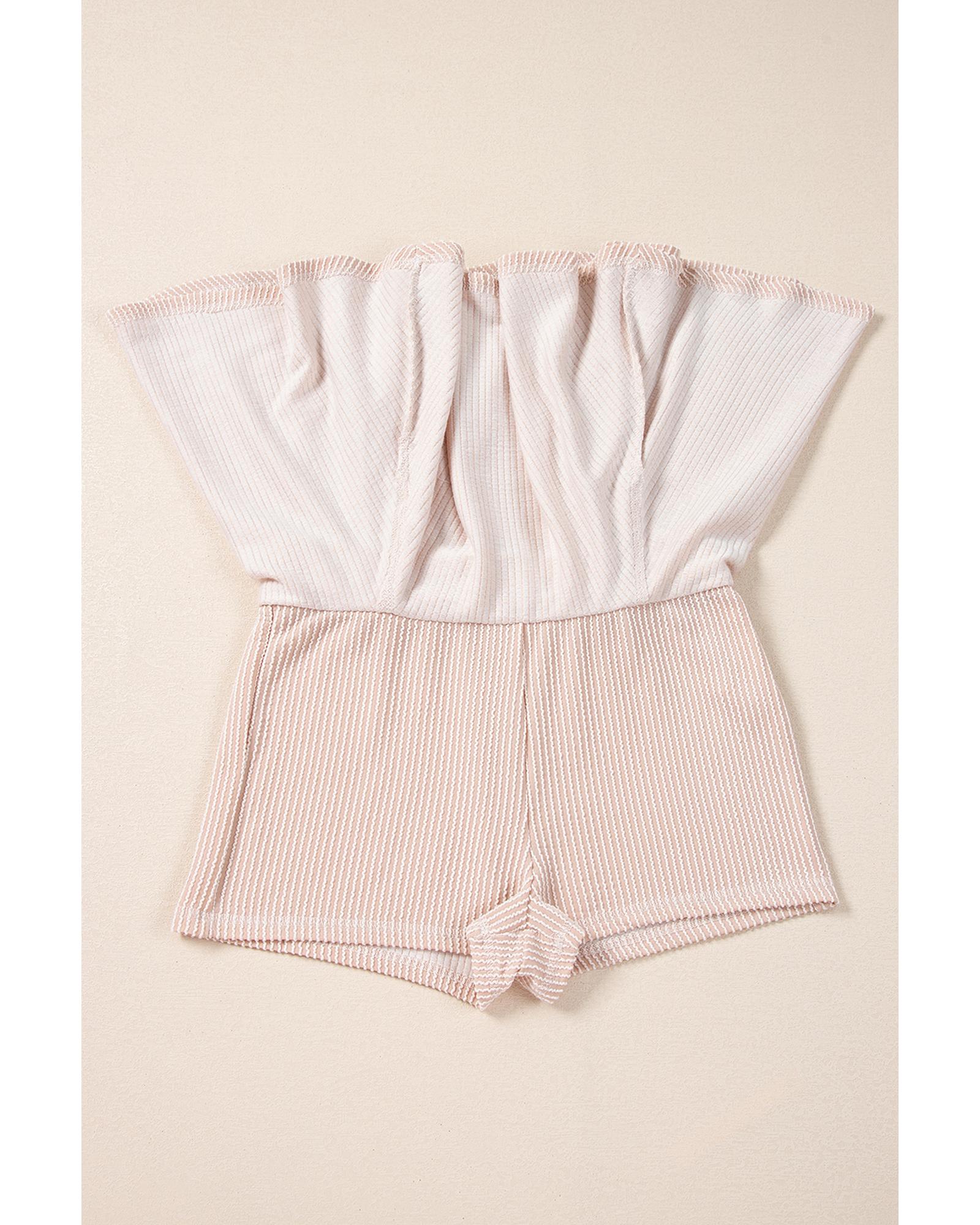 Jet Stream Corded Lantern Sleeve Top High Waist Ruffled Mini Skirt Set - L