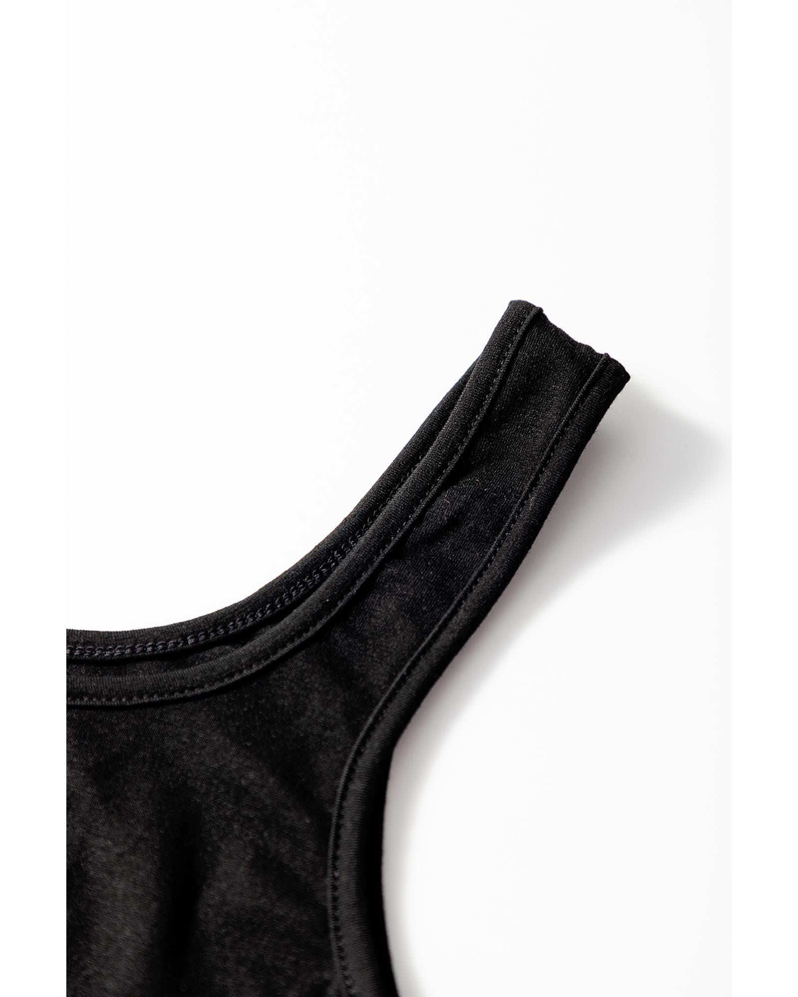 Black Peekaboo Wide Leg Square Neck Sleeveless Jumpsuit - S