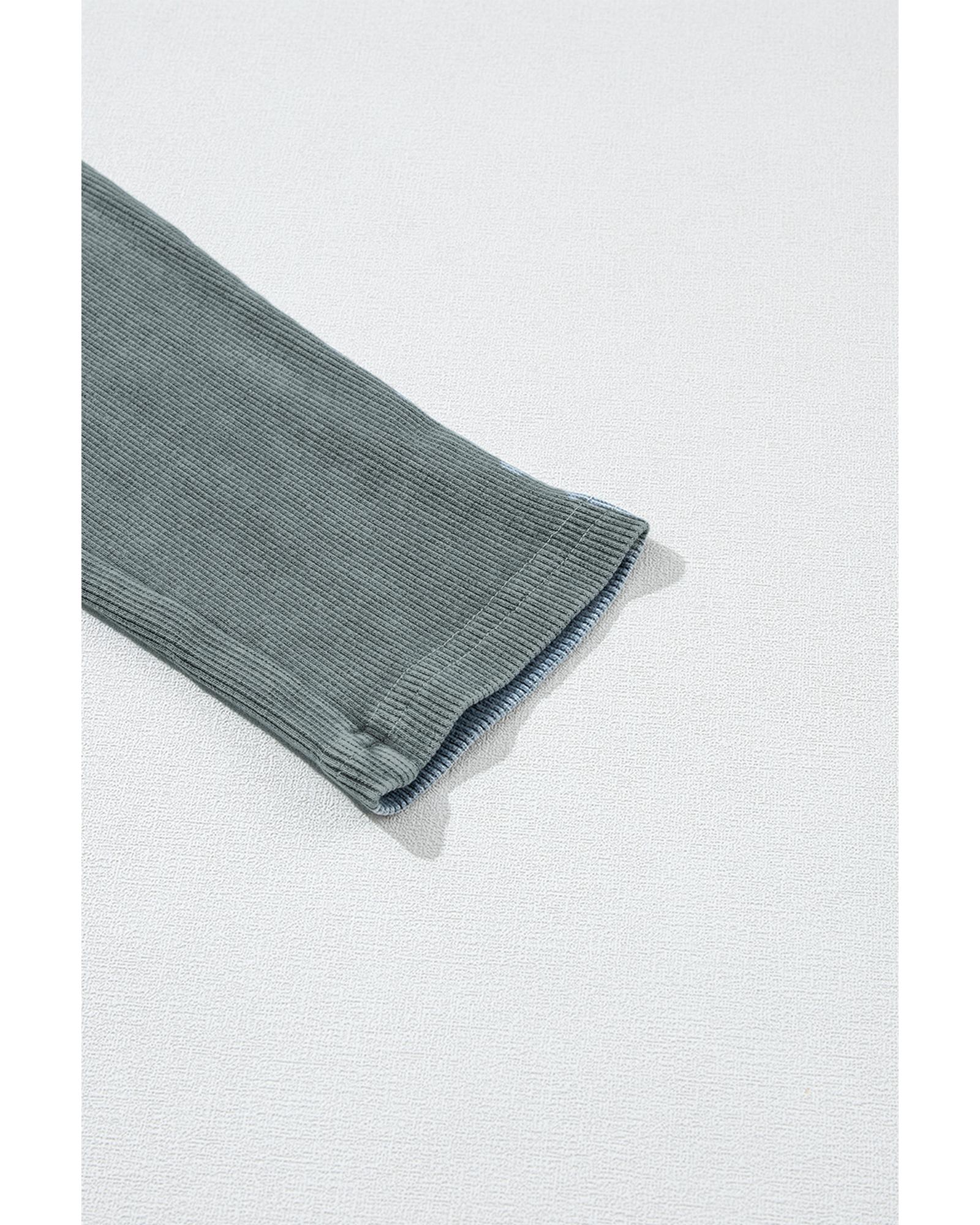 Dark Grey Vintage Wash Ribbed Leggings - L