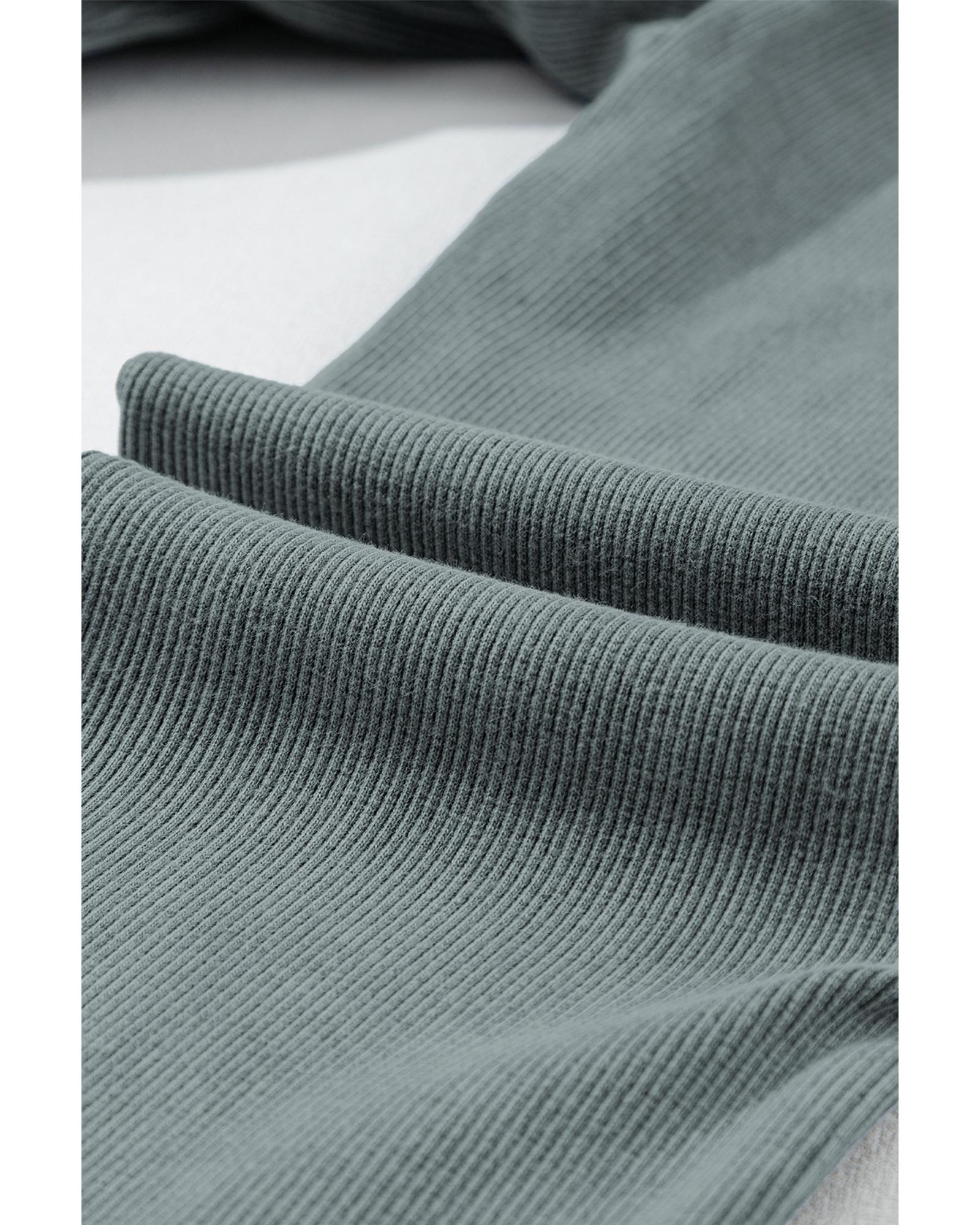 Dark Grey Vintage Wash Ribbed Leggings - XL