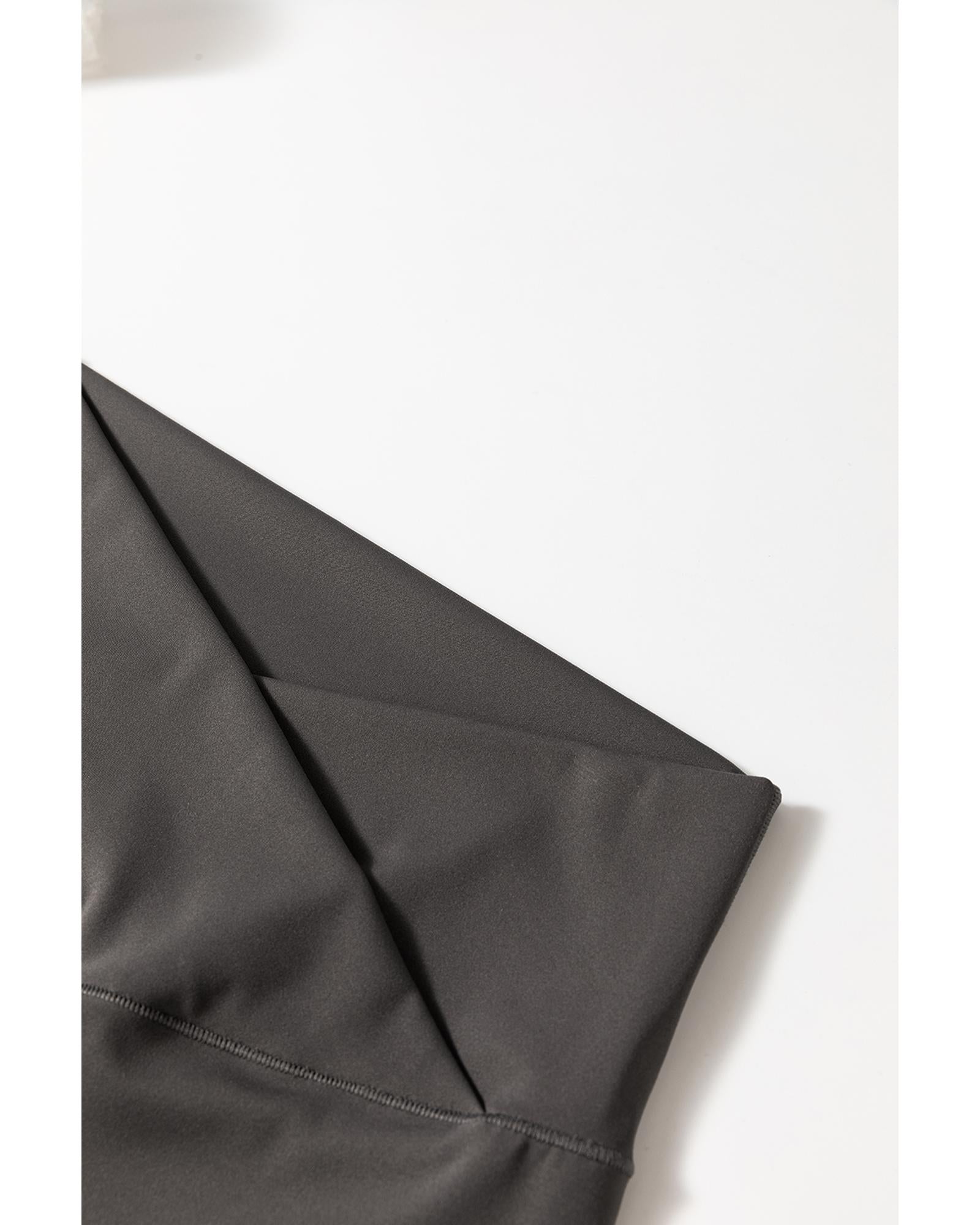 Dark Grey V Shape High Waist Flared Leggings - 2XL