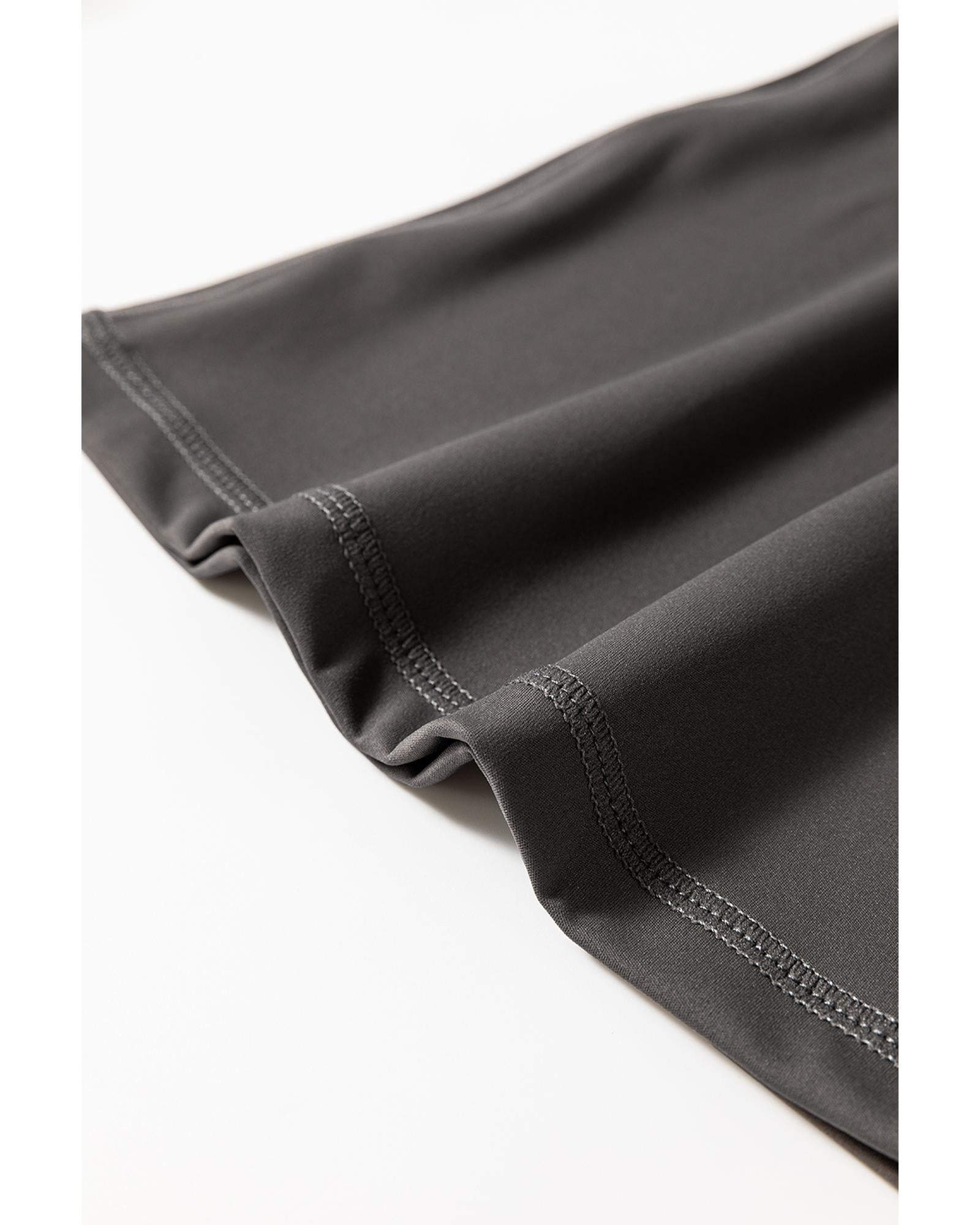 Dark Grey V Shape High Waist Flared Leggings - M