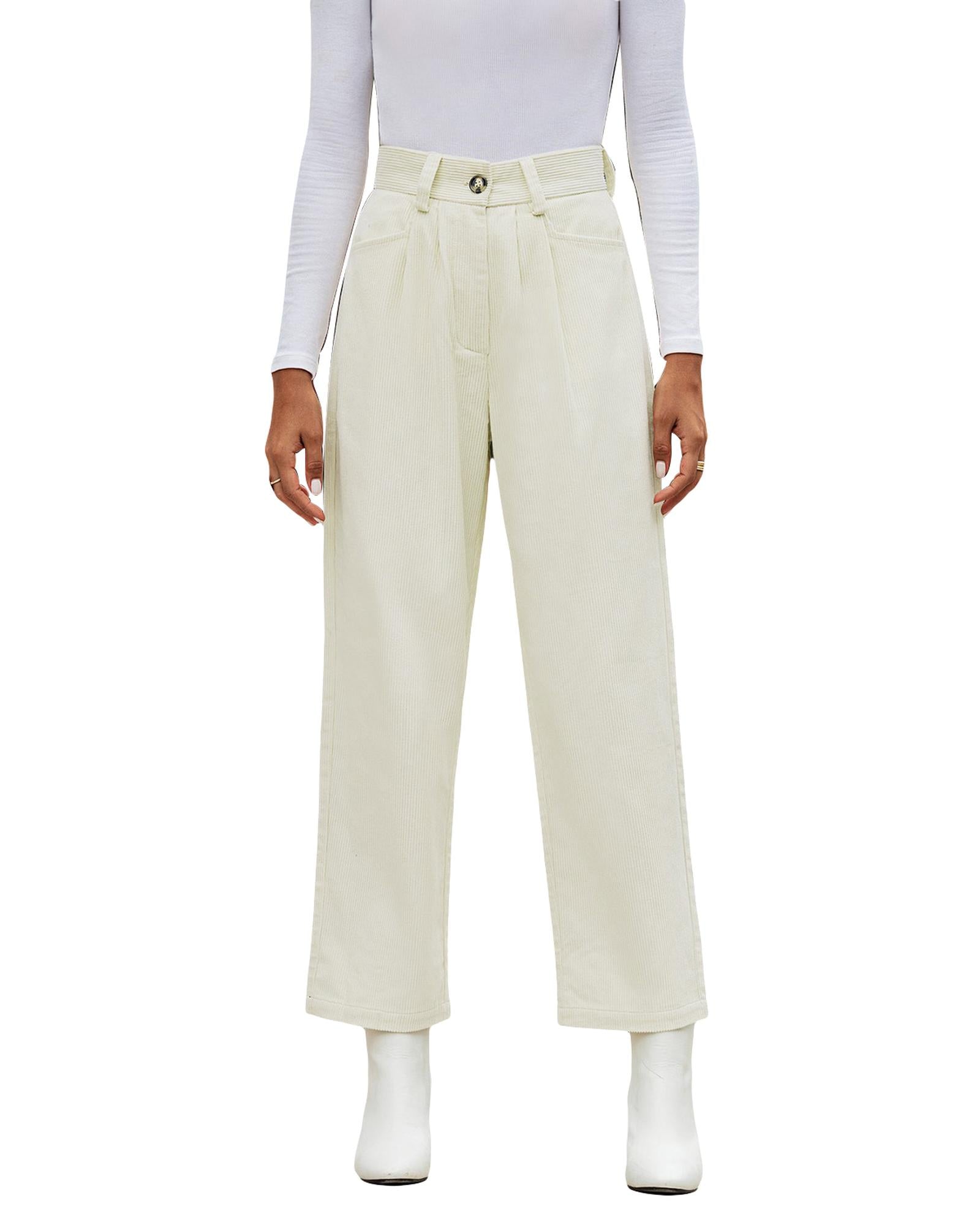 Azura Exchange Corduroy High Waist Straight Leg Pants - 10 US