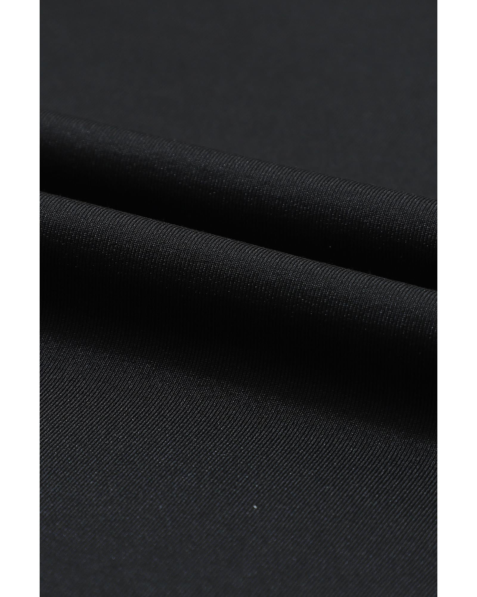 Black Drawstring Waist Pocketed Joggers - S