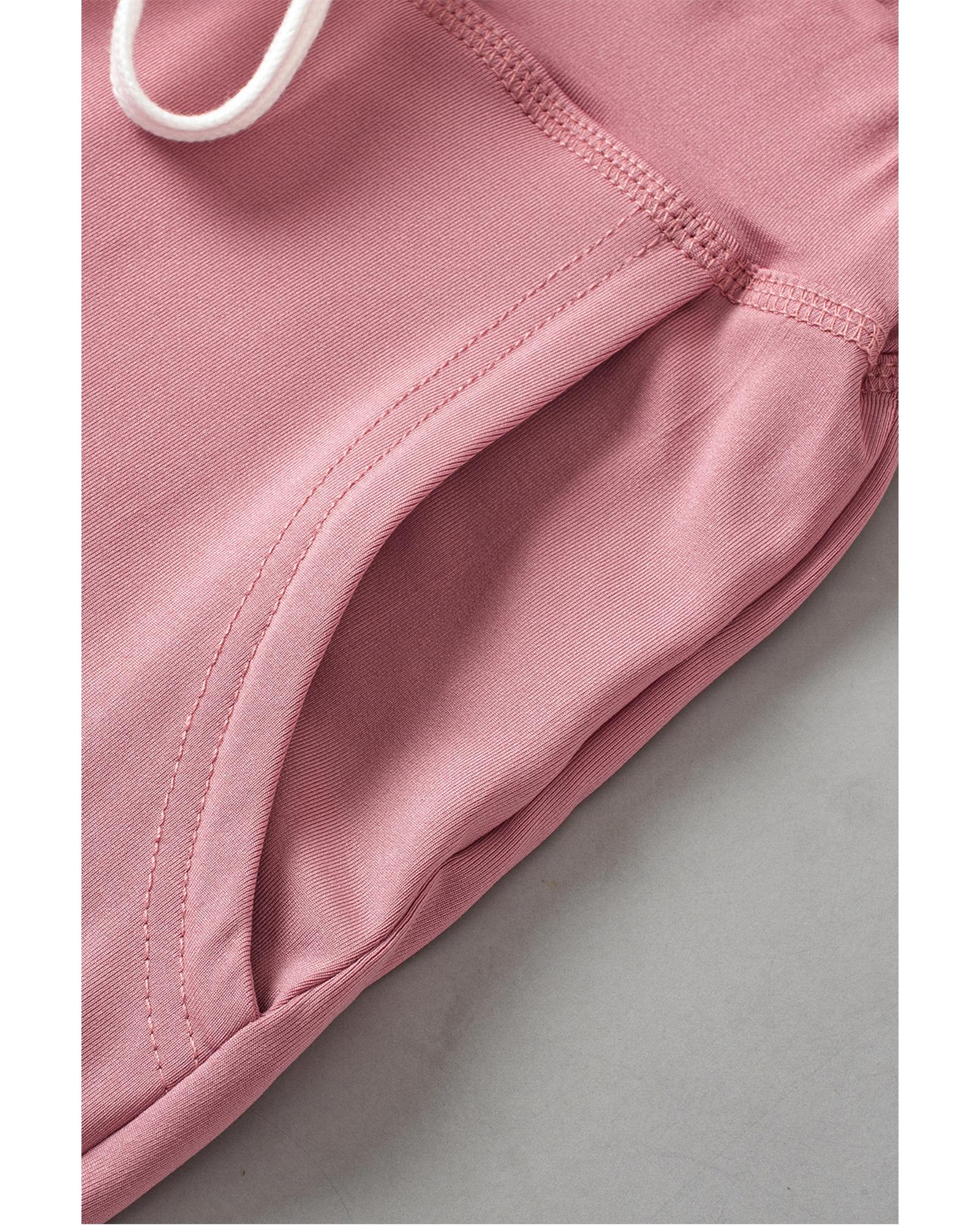 Fushia Drawstring Waist Pocketed Joggers - XL