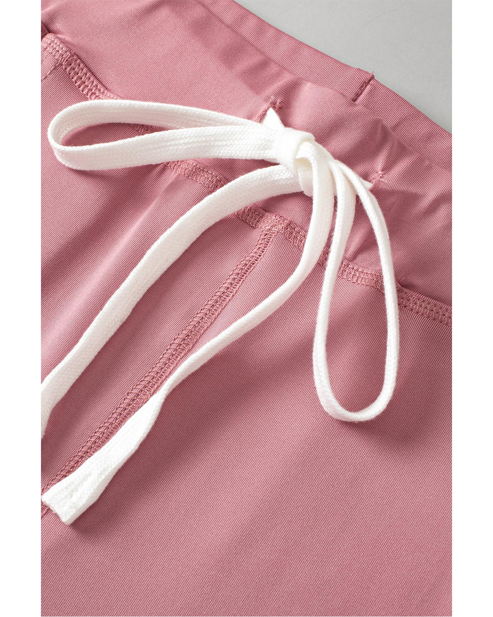 Fushia Drawstring Waist Pocketed Joggers - XL