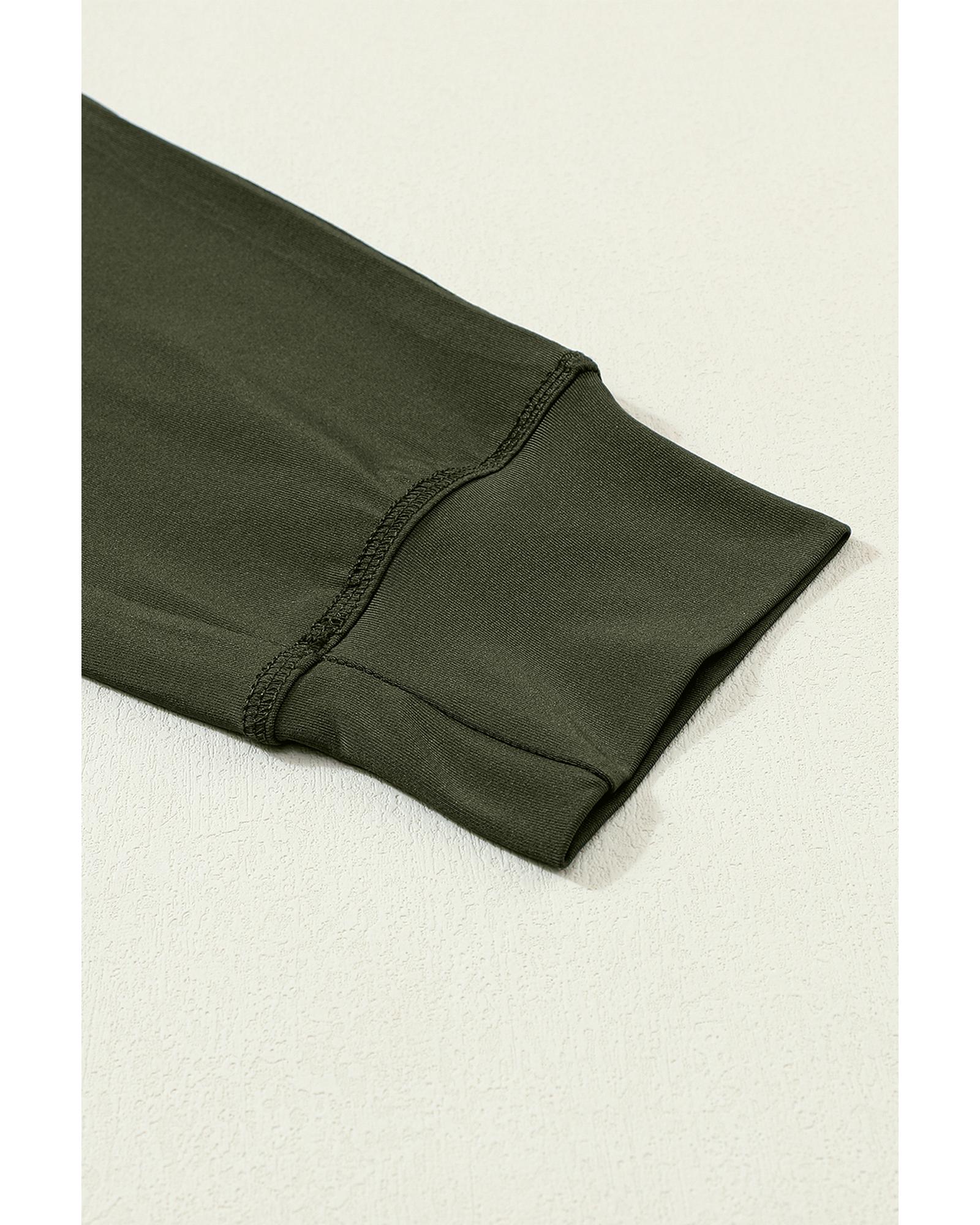Moss Green Drawstring Waist Pocketed Joggers - L