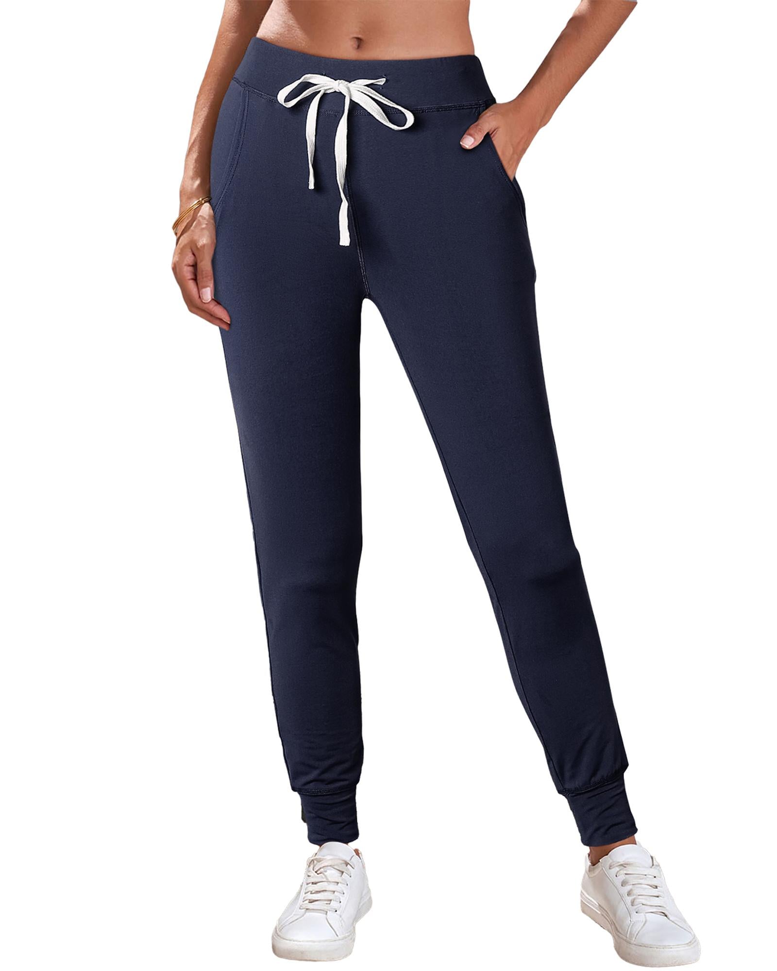 Navy Blue Drawstring Waist Pocketed Joggers - XL