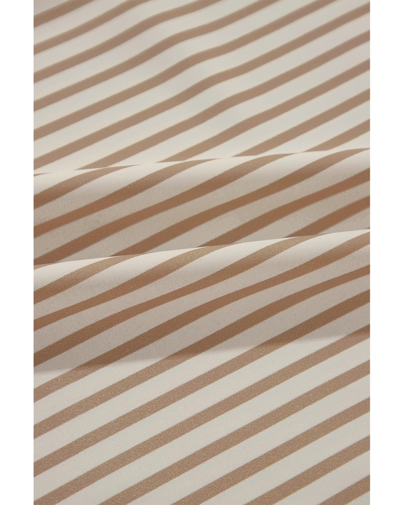 Khaki Stripe Print Wide Leg Drawstring Pants - XL