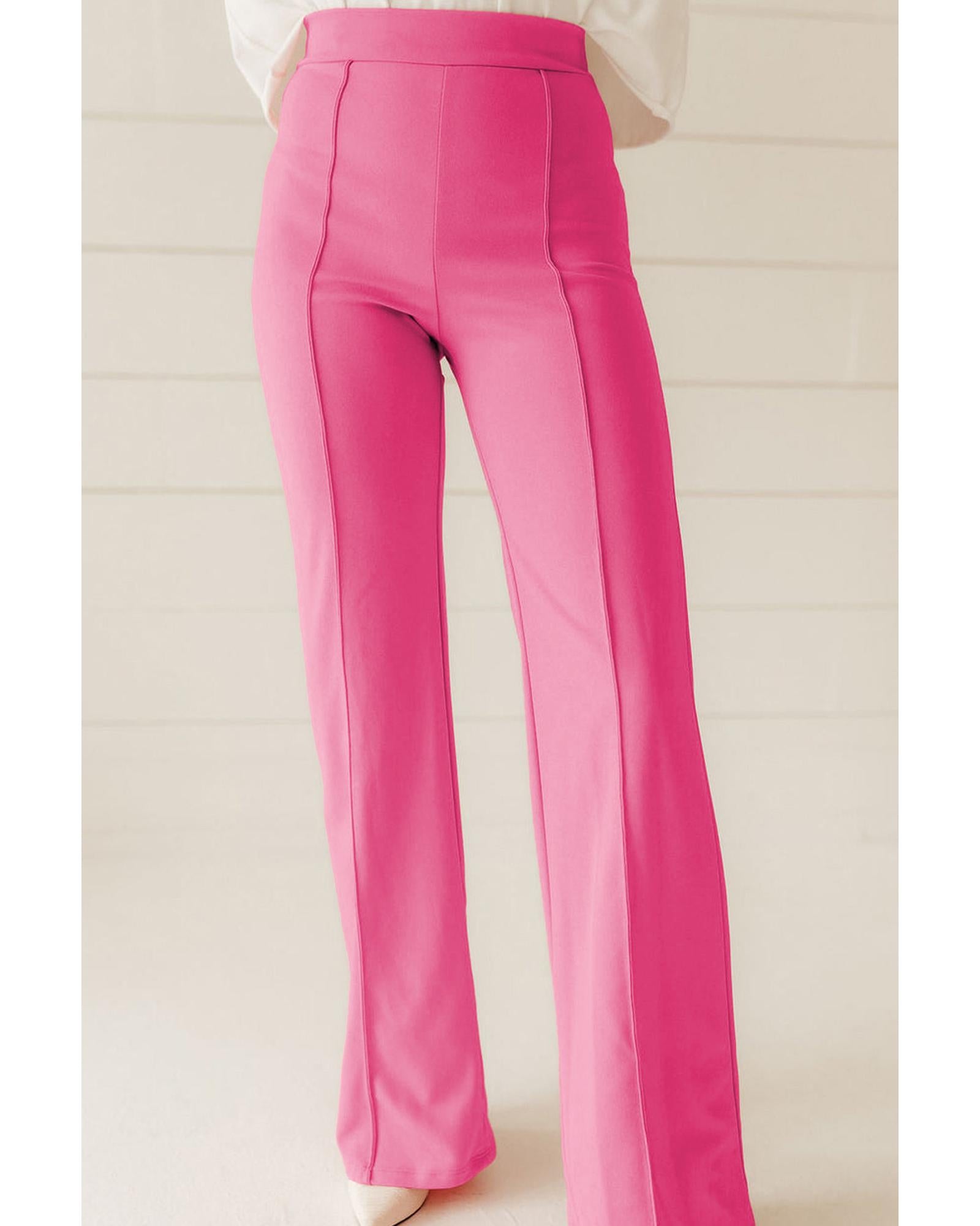 Sachet Pink High Waist Central Seam Flared Pants - M