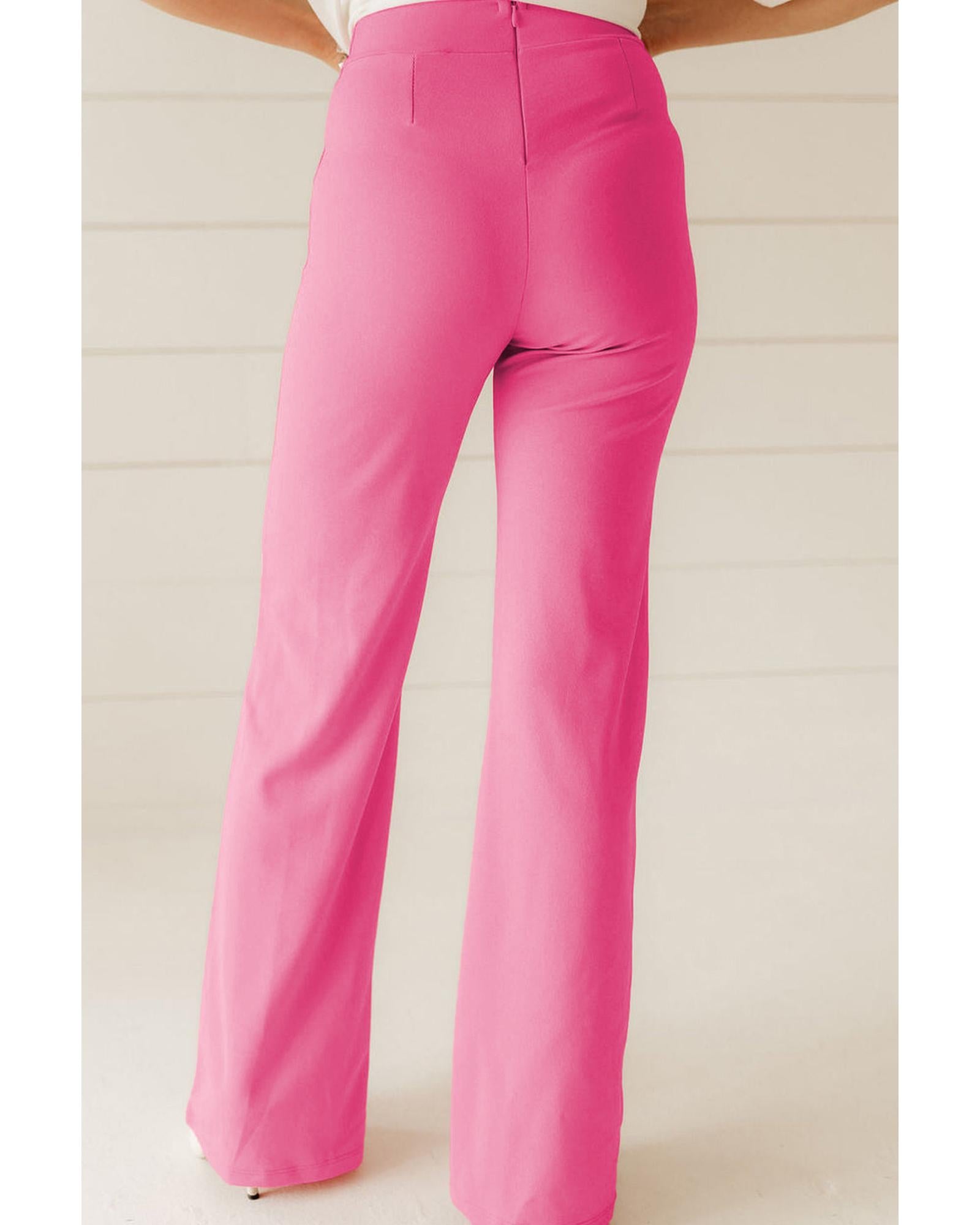 Sachet Pink High Waist Central Seam Flared Pants - M